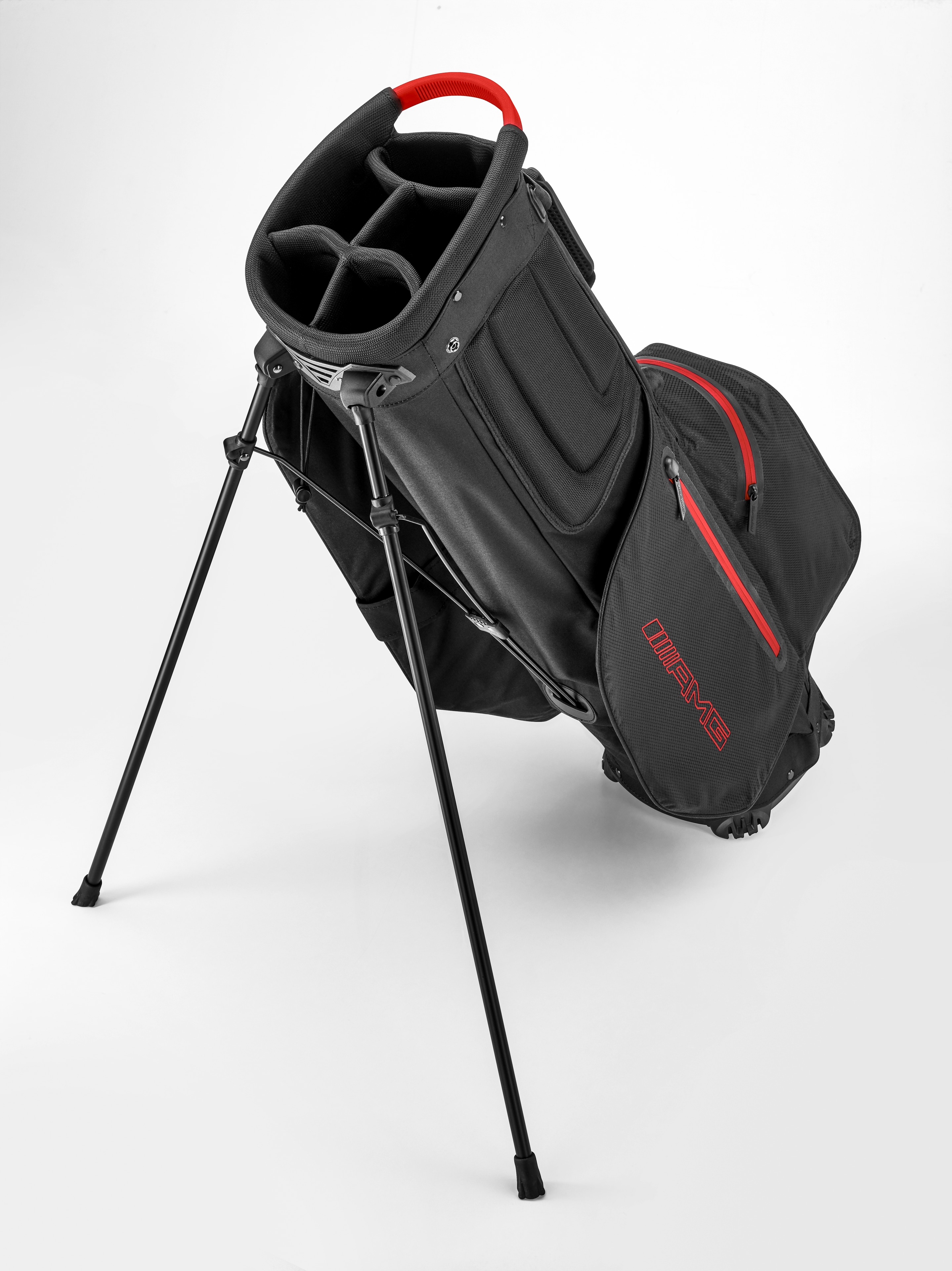 AMG Golf-Standbag - schwarz / rot, Polyamid