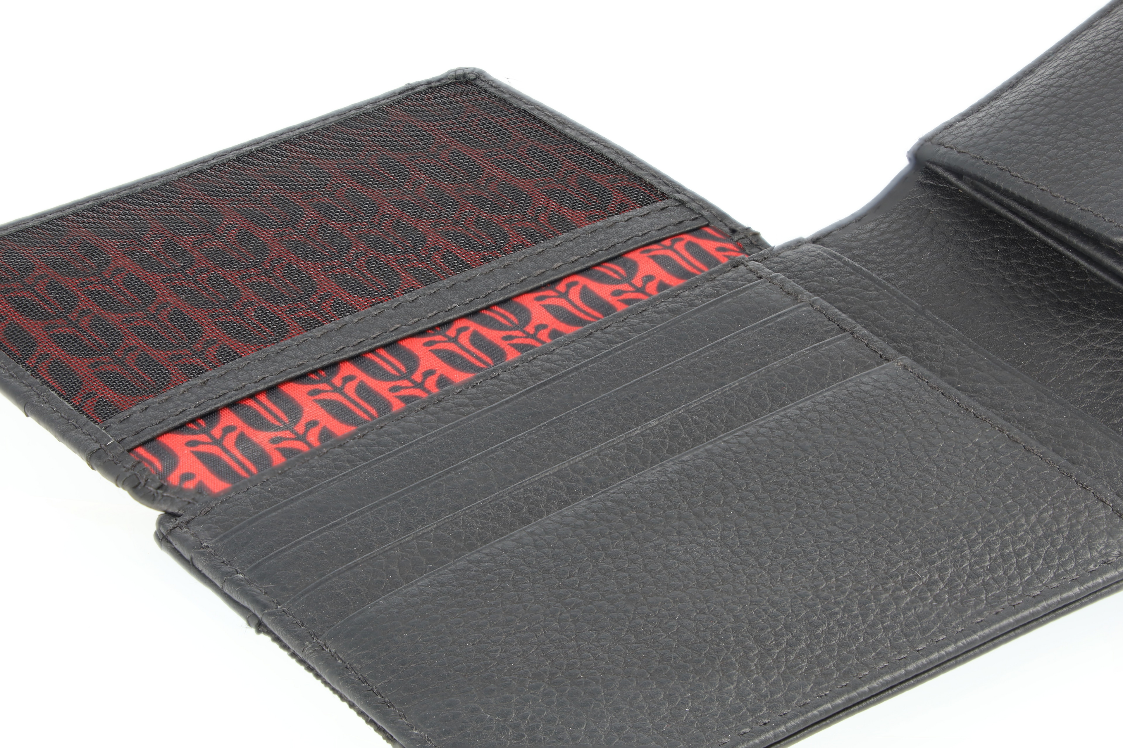 Geldbörse Herren, Classic - schwarz, Leder / Polyamid (recycelt)