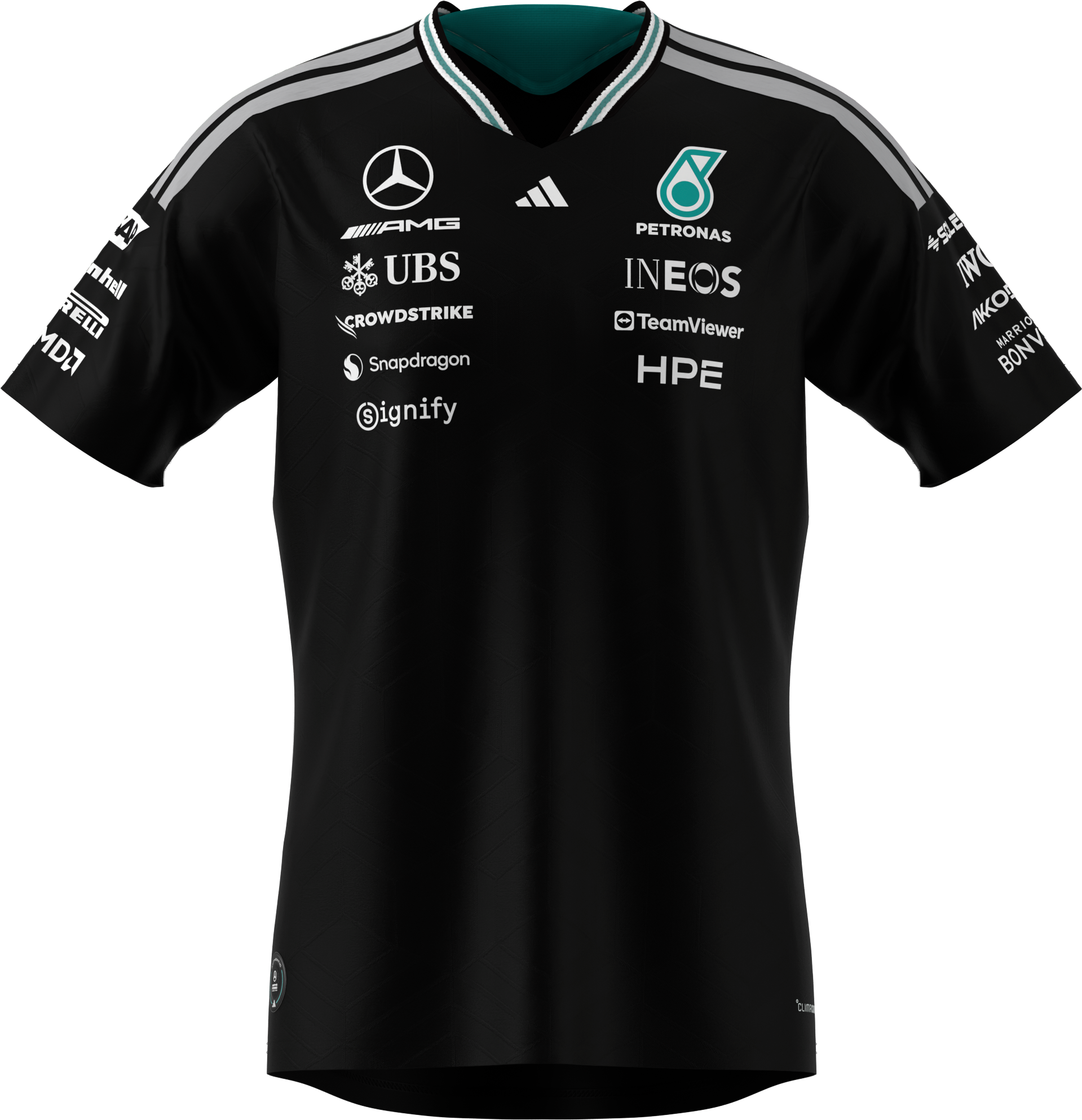 T-shirt męski, Authentic dla kierowcy, Mercedes-AMG F1 - czerń, S