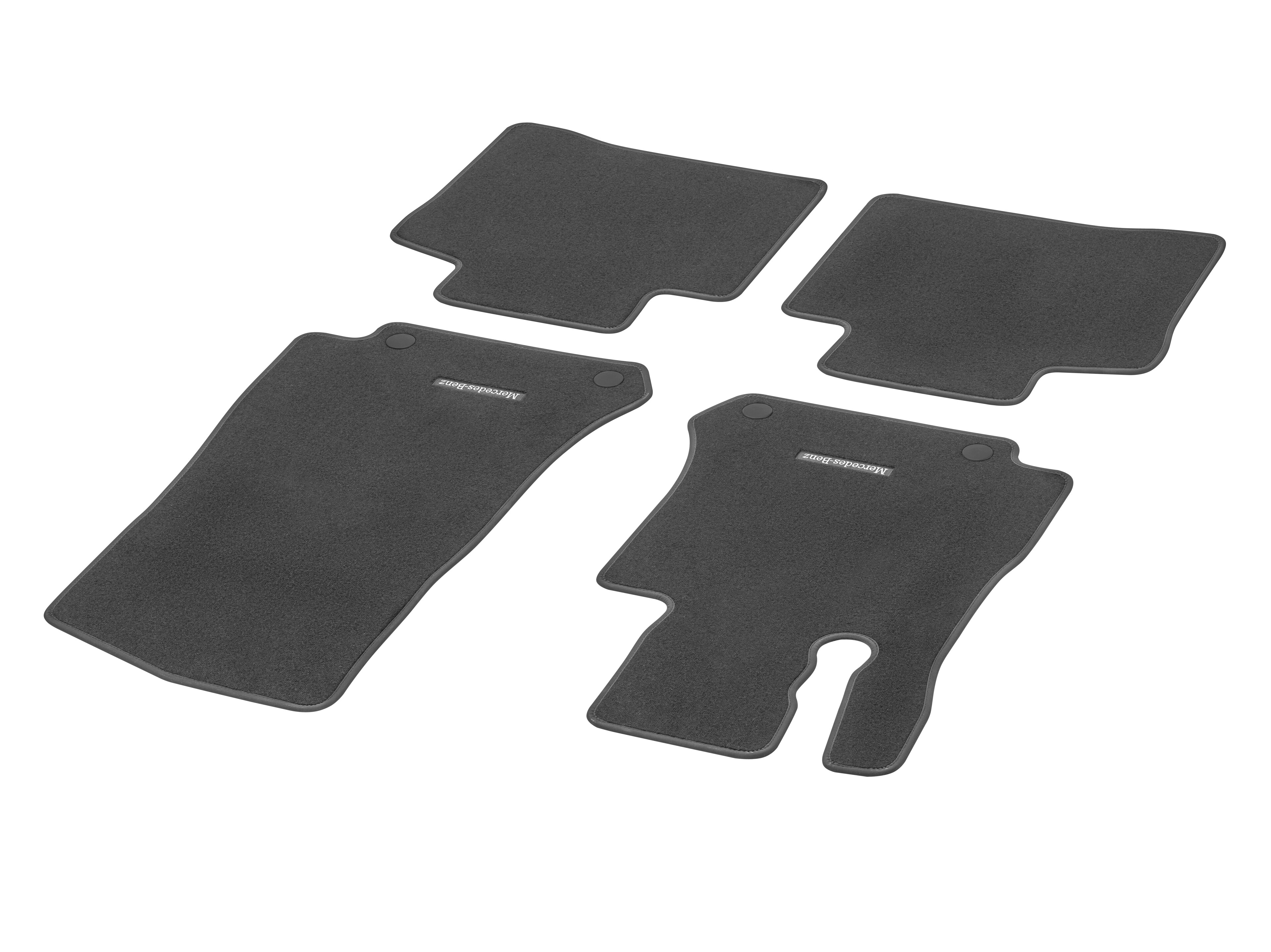 Maty welurowe CLASSIC, Zestaw, 4-częściowy - kierownica z lewej strony, czerń