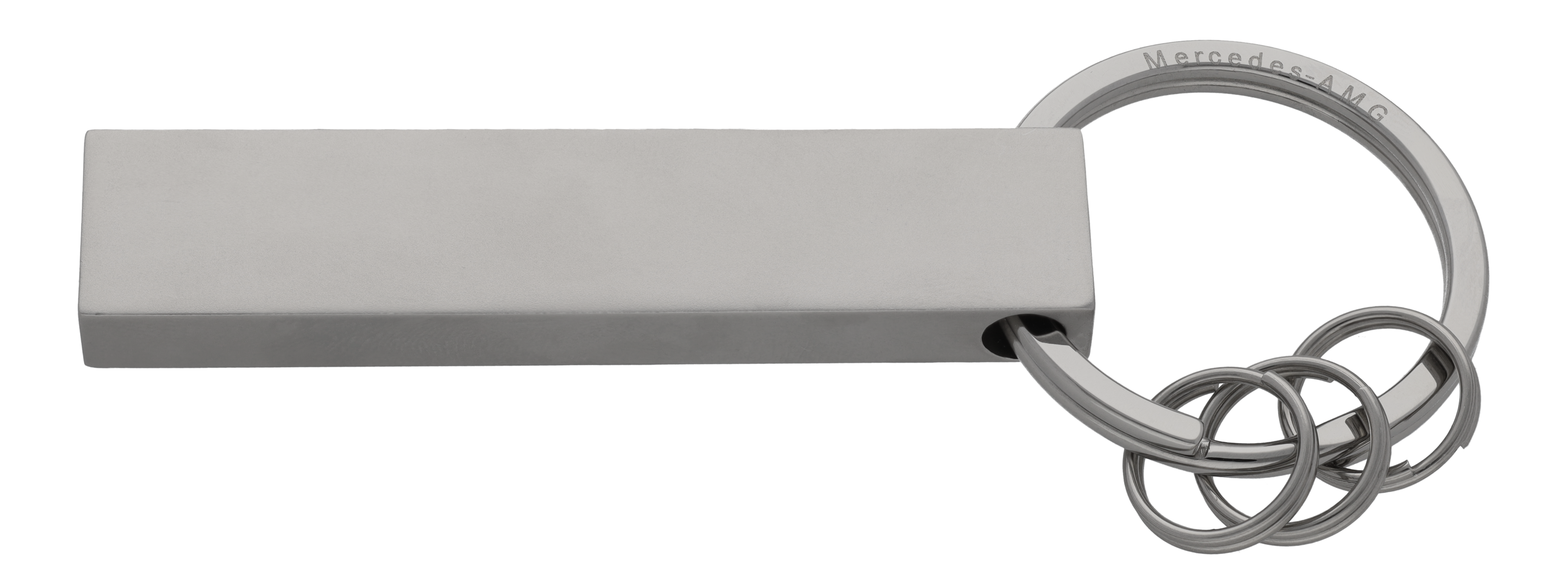 AMG Schlüsselanhänger, Logo - silberfarben / schwarz / weiß, Edelstahl