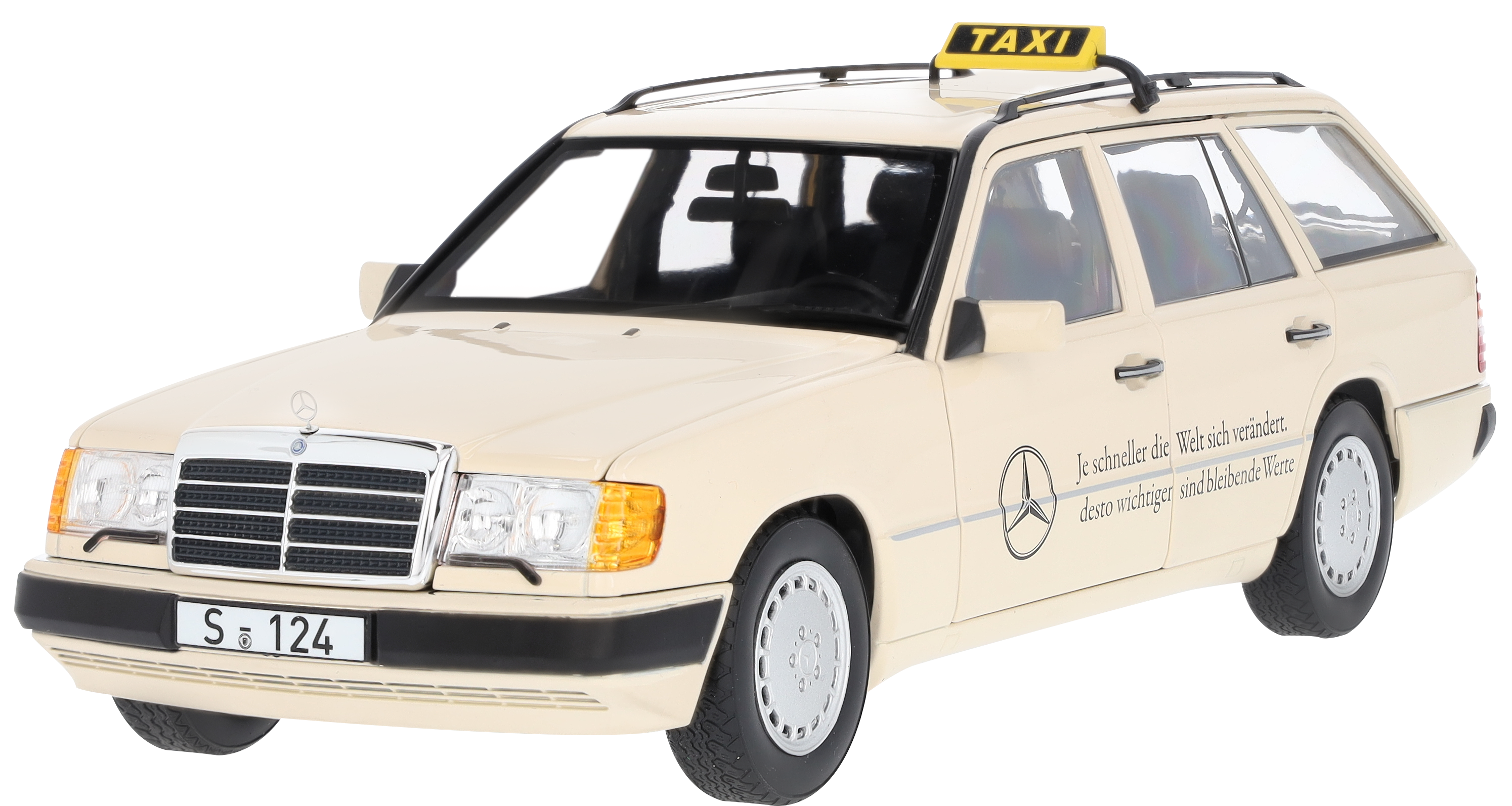 300 D S 124 (1989-1993), T-Modell, Taxi - hellelfenbein, Norev, 1:18