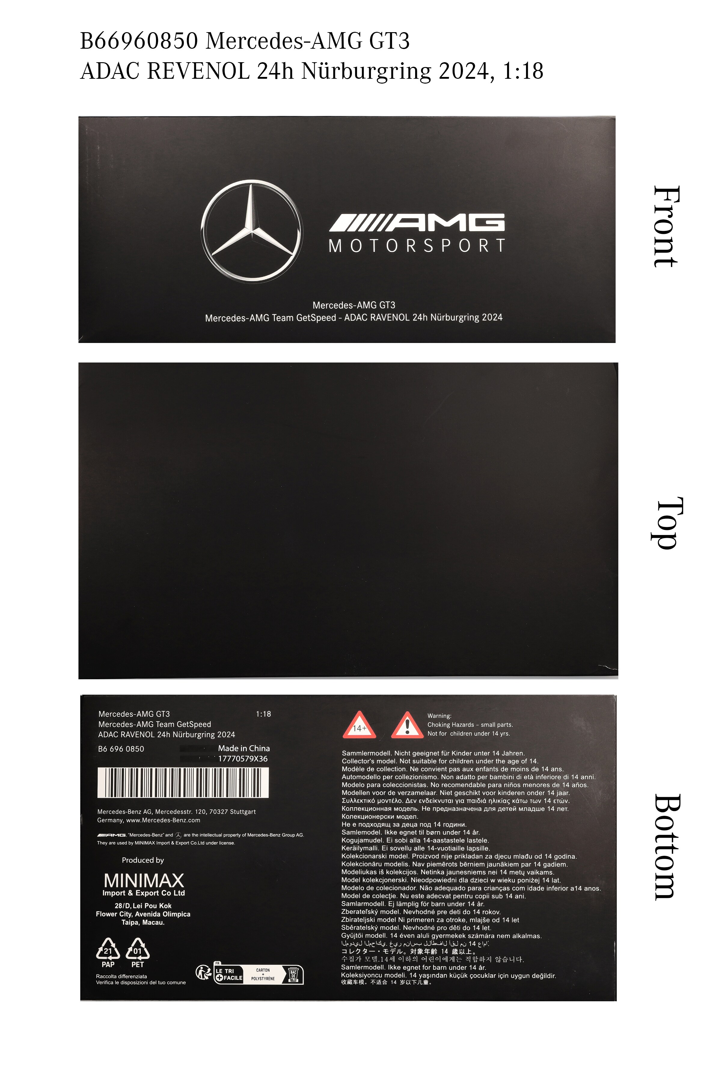 Mercedes-AMG GT3, ADAC RAVENOL 24h Nürburgring 2024, C190 - jasnozielony mango, Minimax, 1:18