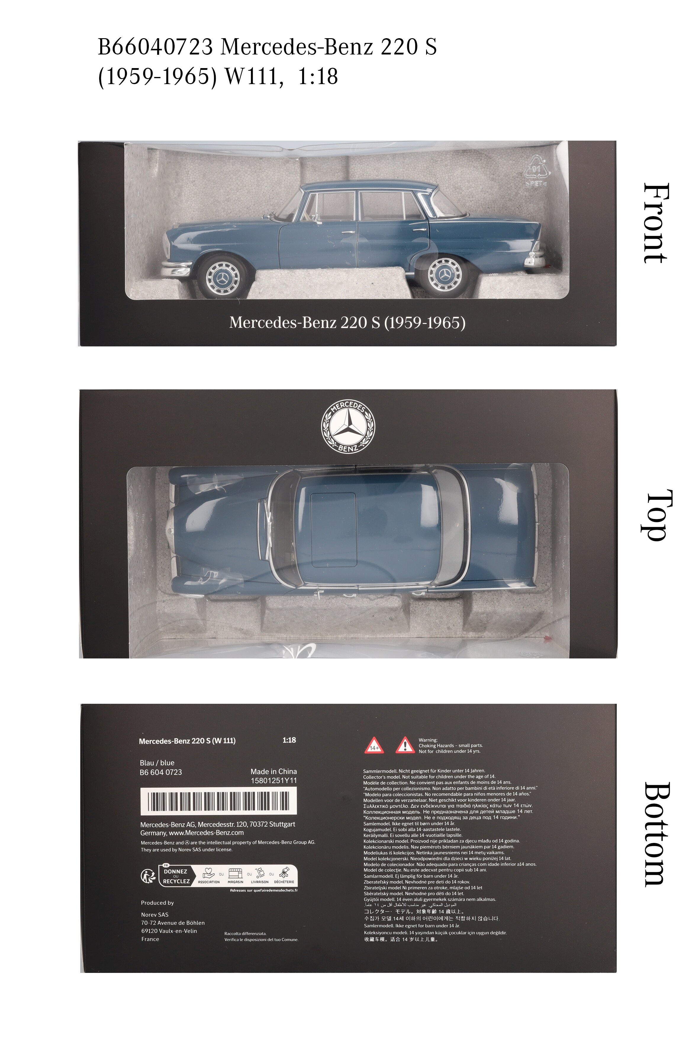220 S W 111 (1959-1965) - niebieski, Norev, 1:18