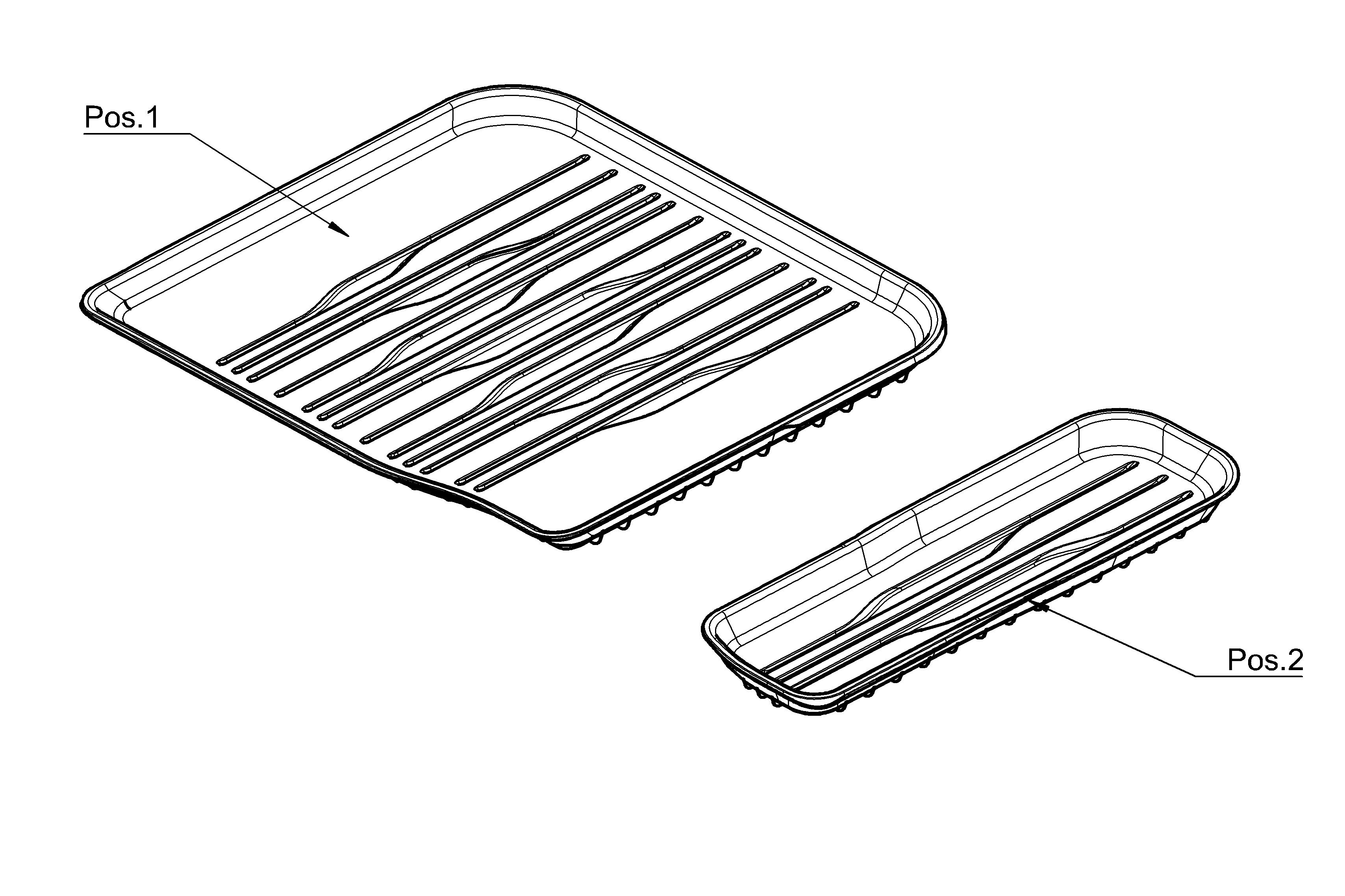 Allwettermatten, Dynamic Lines, 3. Sitzreihe, 2-teilig - LL/RL, schwarz