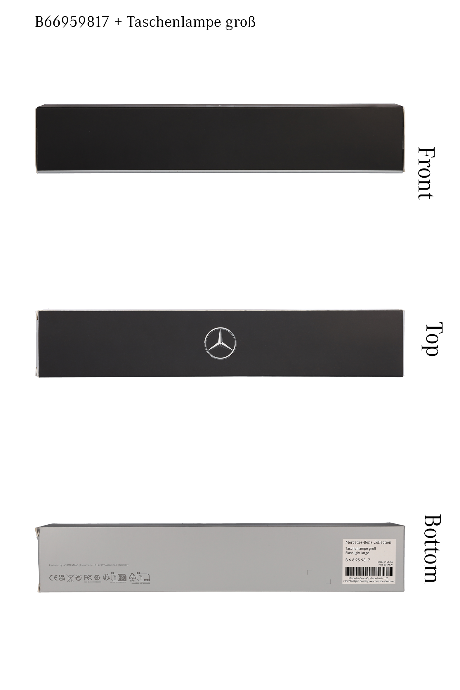 Latarka LED, duże - czerń, aluminium, Ansmann