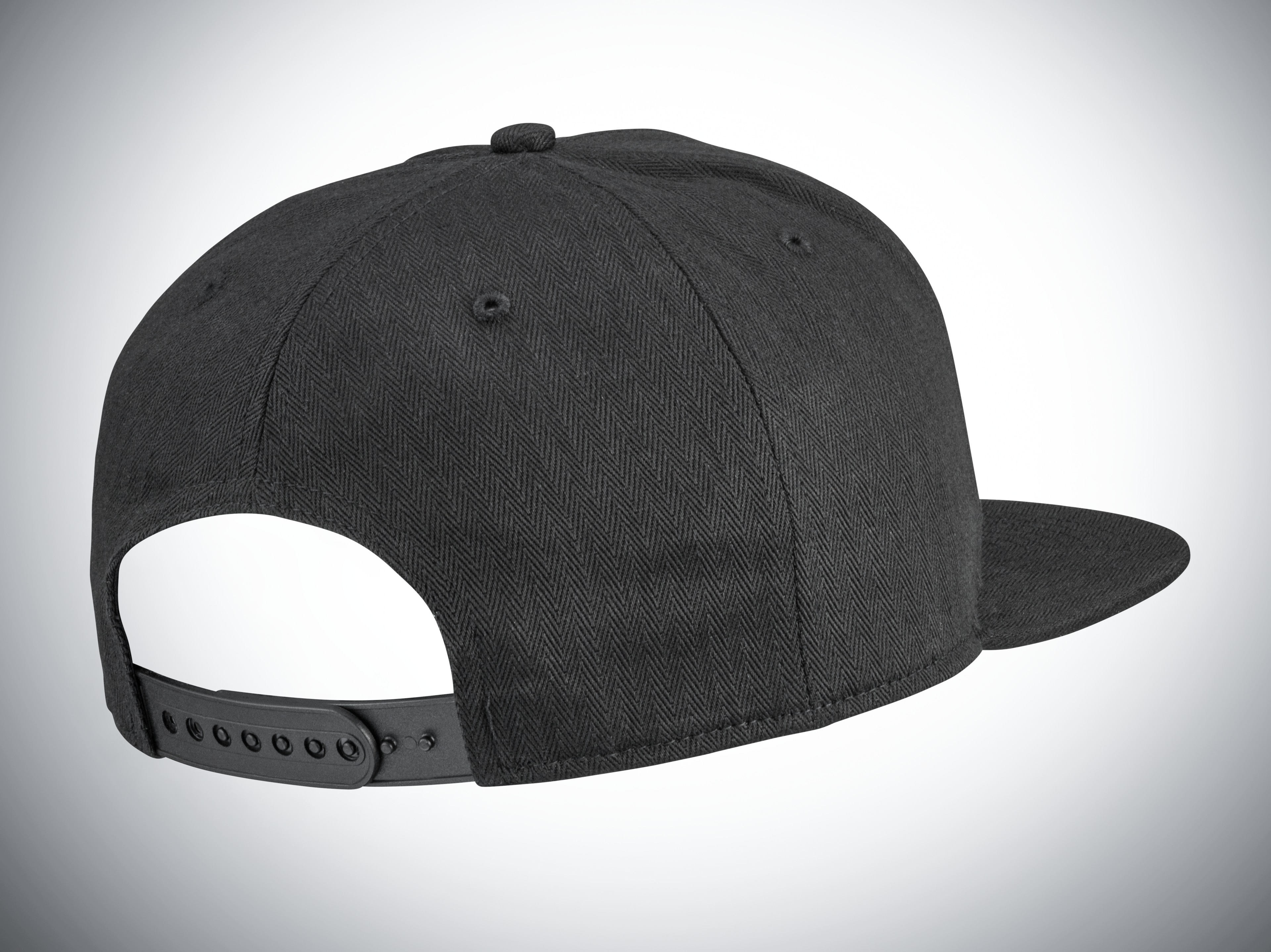 Flat Brim Cap - schwarz, Baumwolle (Bio)
