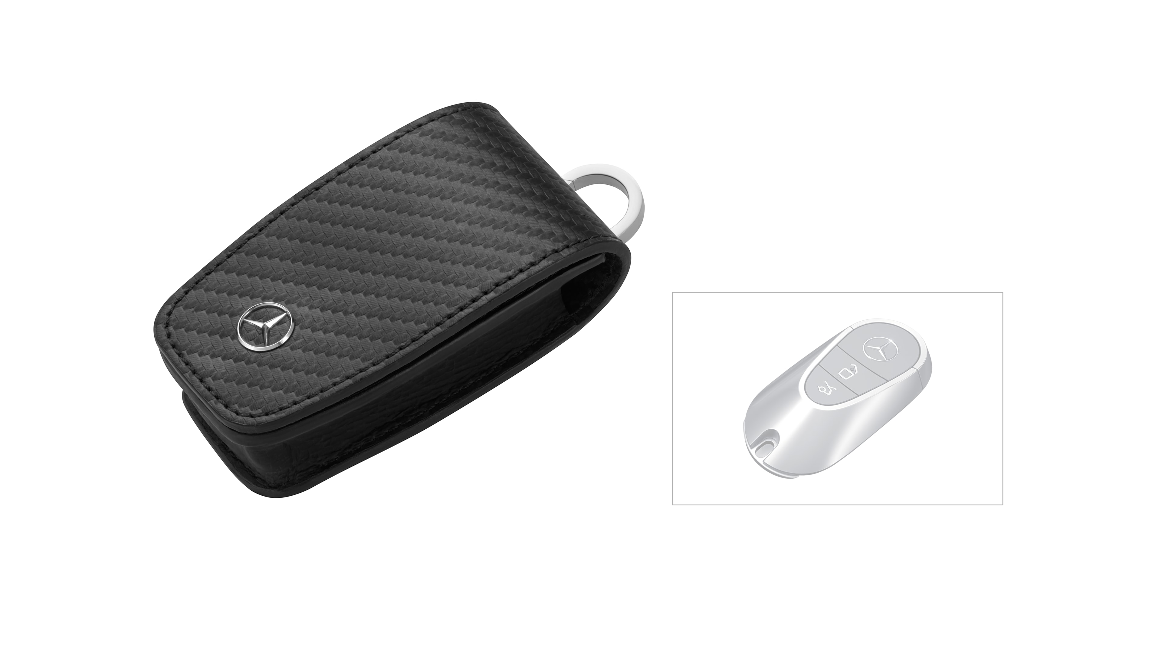 Etui na klucze - carbon, skóra karbonowa