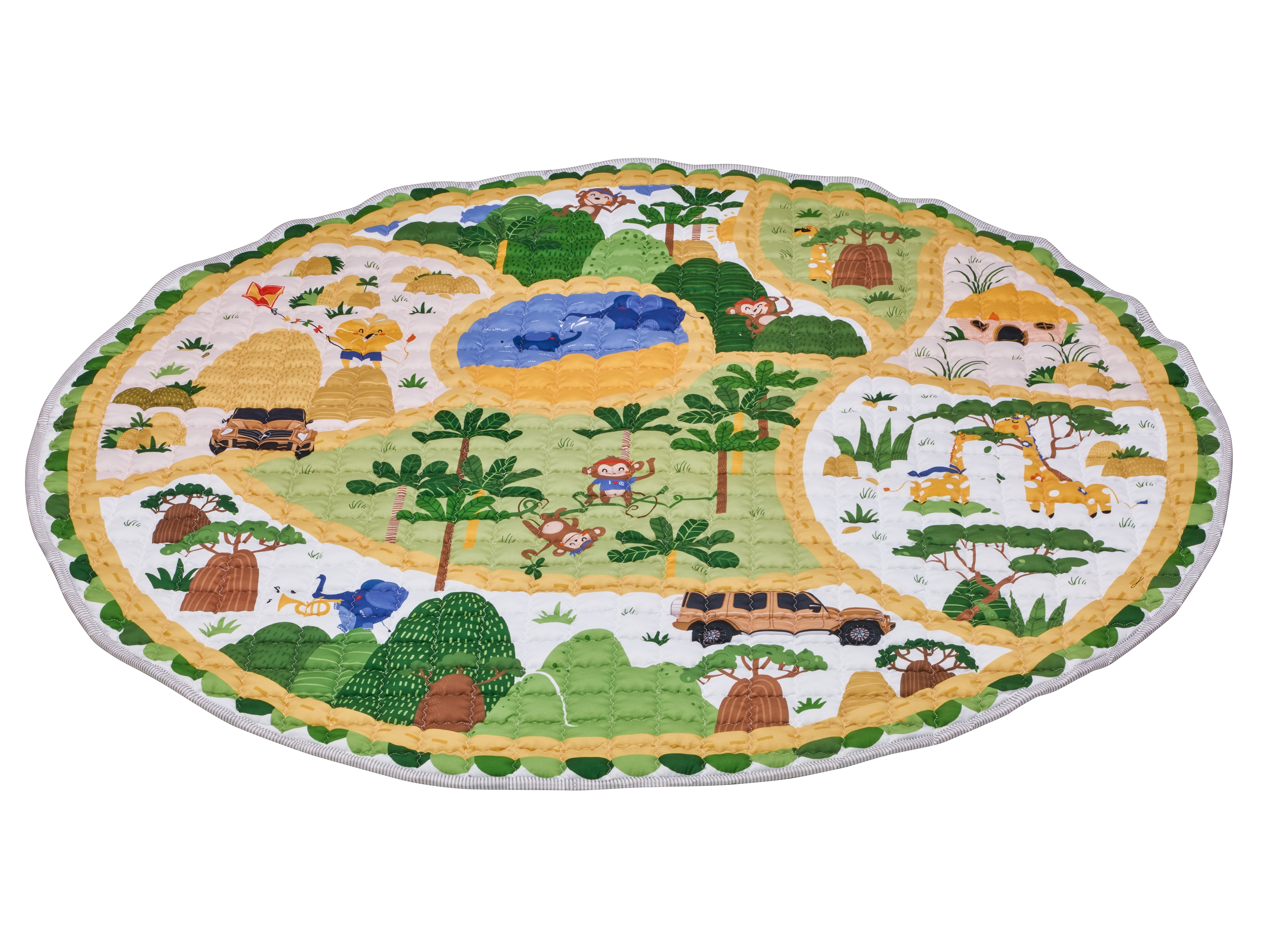 Spieldecke 2in1, Safari - weiß, Polyester, Nici