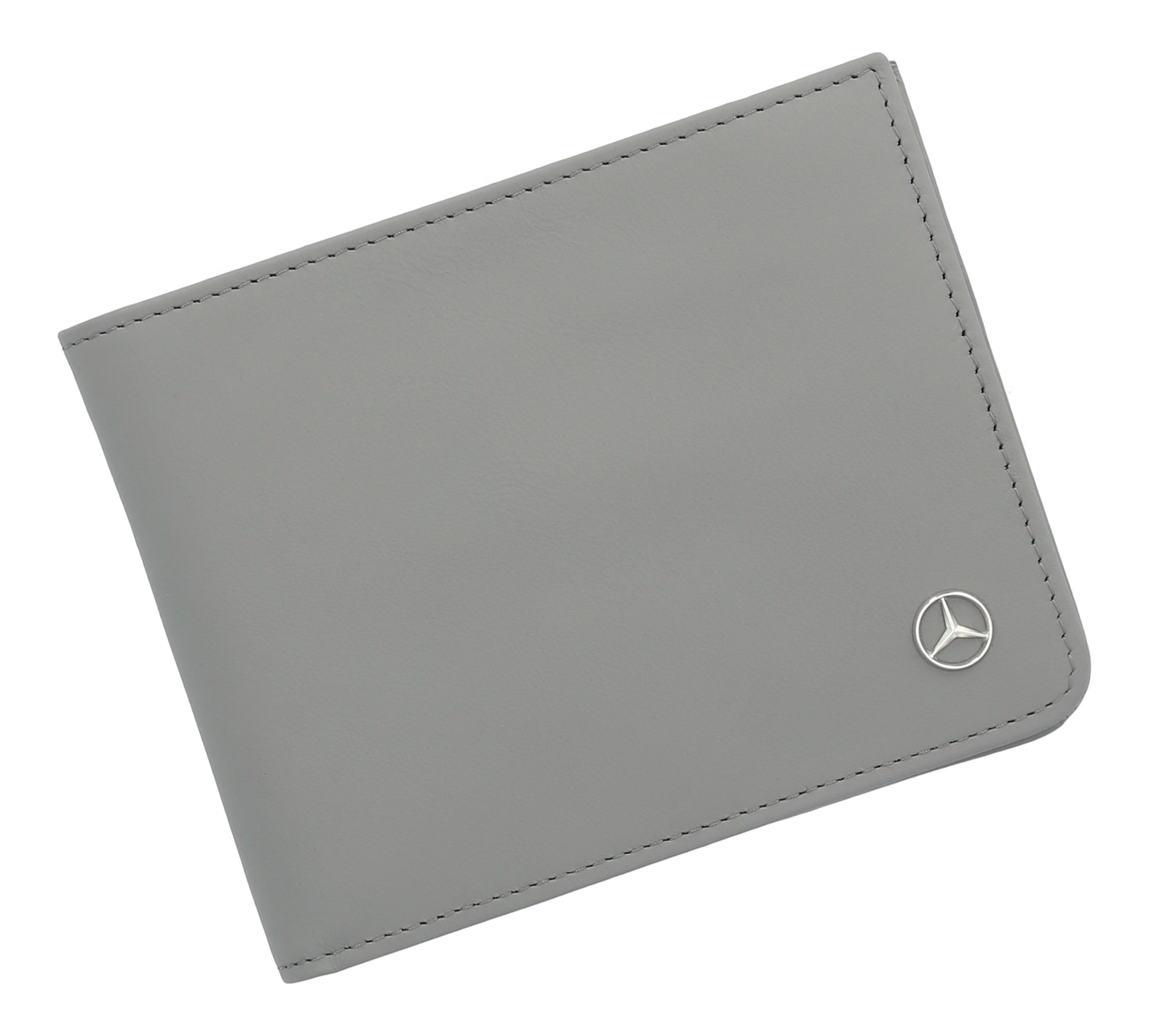 Geldbörse, Fahrzeugleder - silbergrau, Rindleder