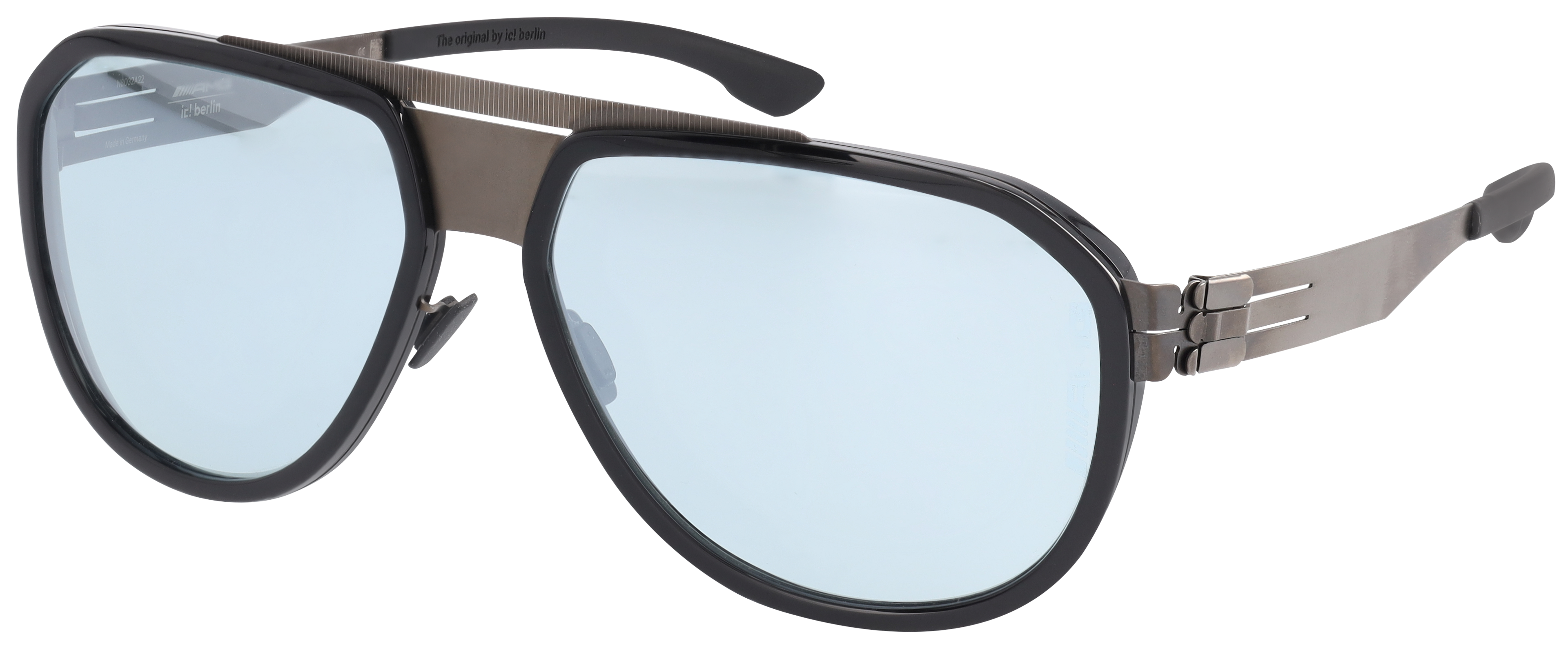 AMG Sonnenbrille, Herren, Business - graphite black, Edelstahl / Acetat, PVD beschichtet, ic! berlin