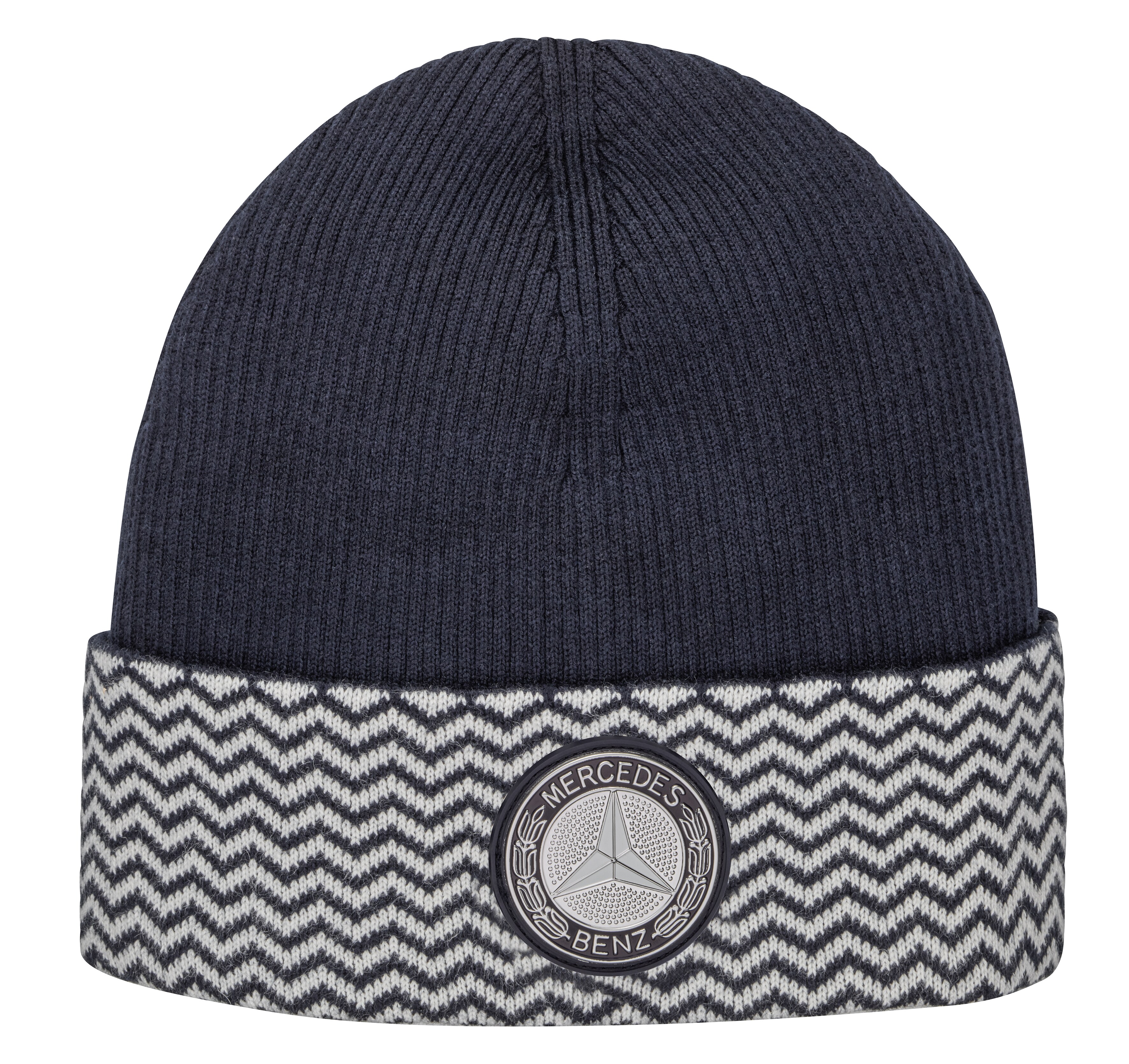 Czapka beanie uniseks - navy, bawełna (organiczna) / poliester / kaszmir