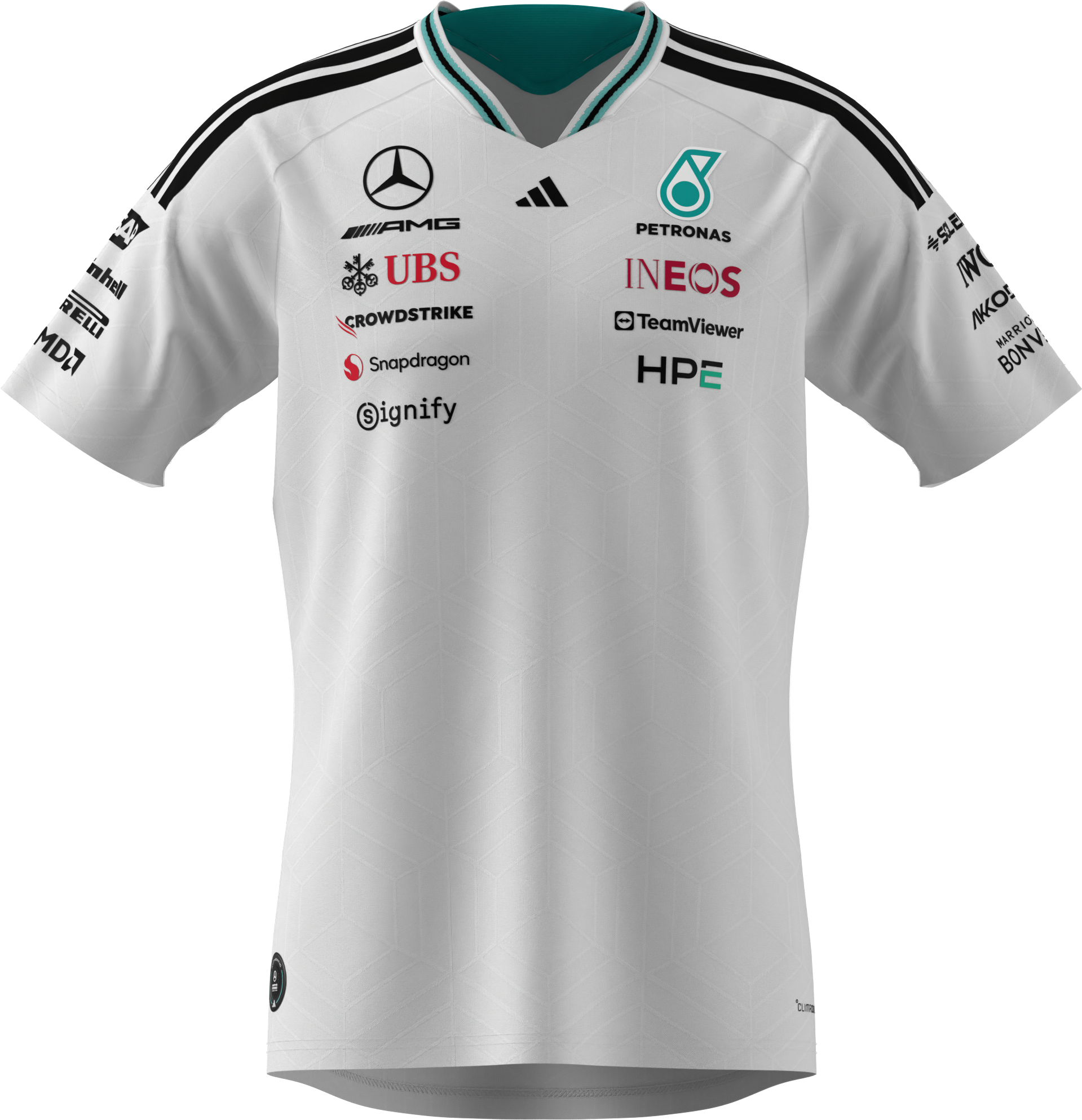 T-shirt męski, Authentic dla kierowcy, Mercedes-AMG F1 - biały, XL