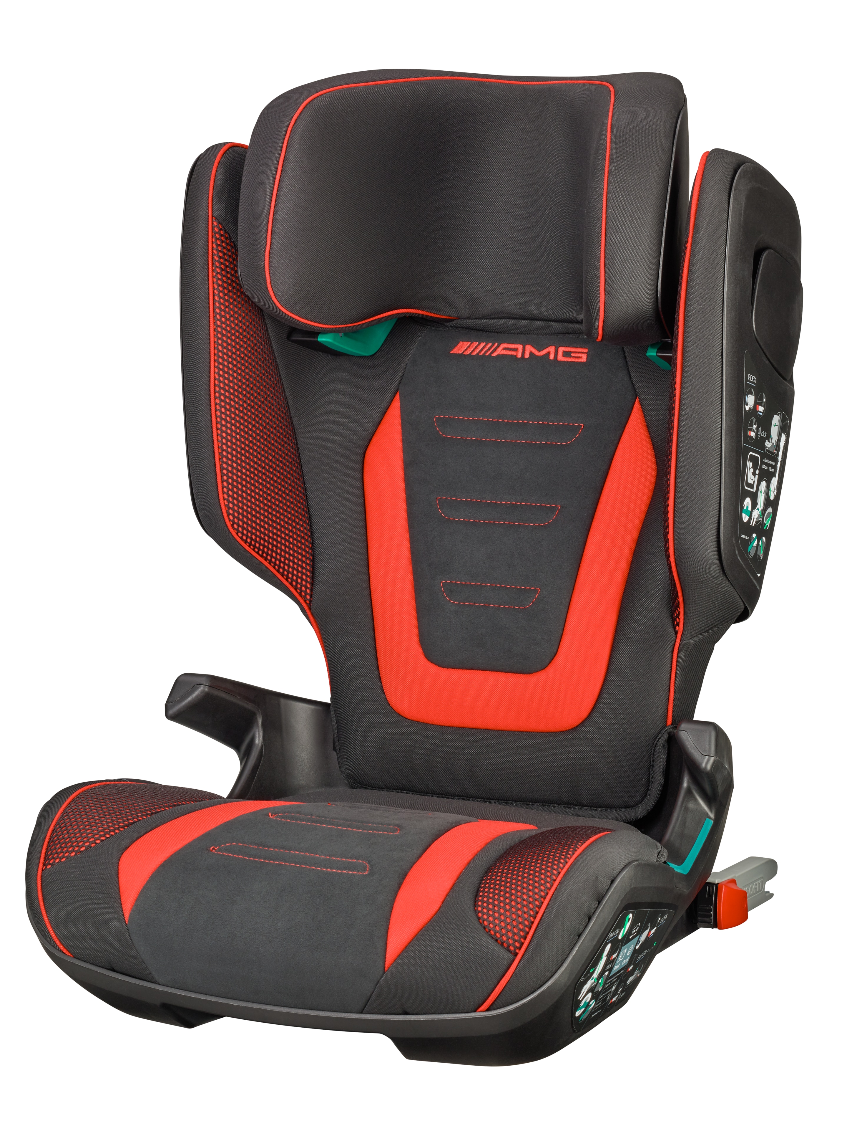 Fotelik dziecięcy AMG KIDFIX, M i-SIZE - czerń / czerwony