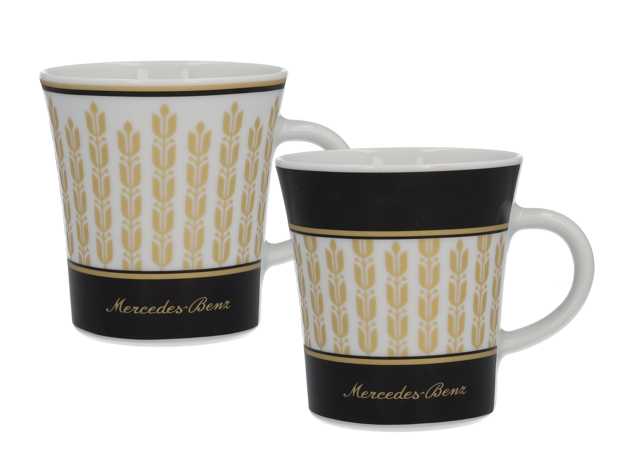 Kaffeebecher - schwarz / weiß / goldfarben, Porzellan, 300 ml, Kahla