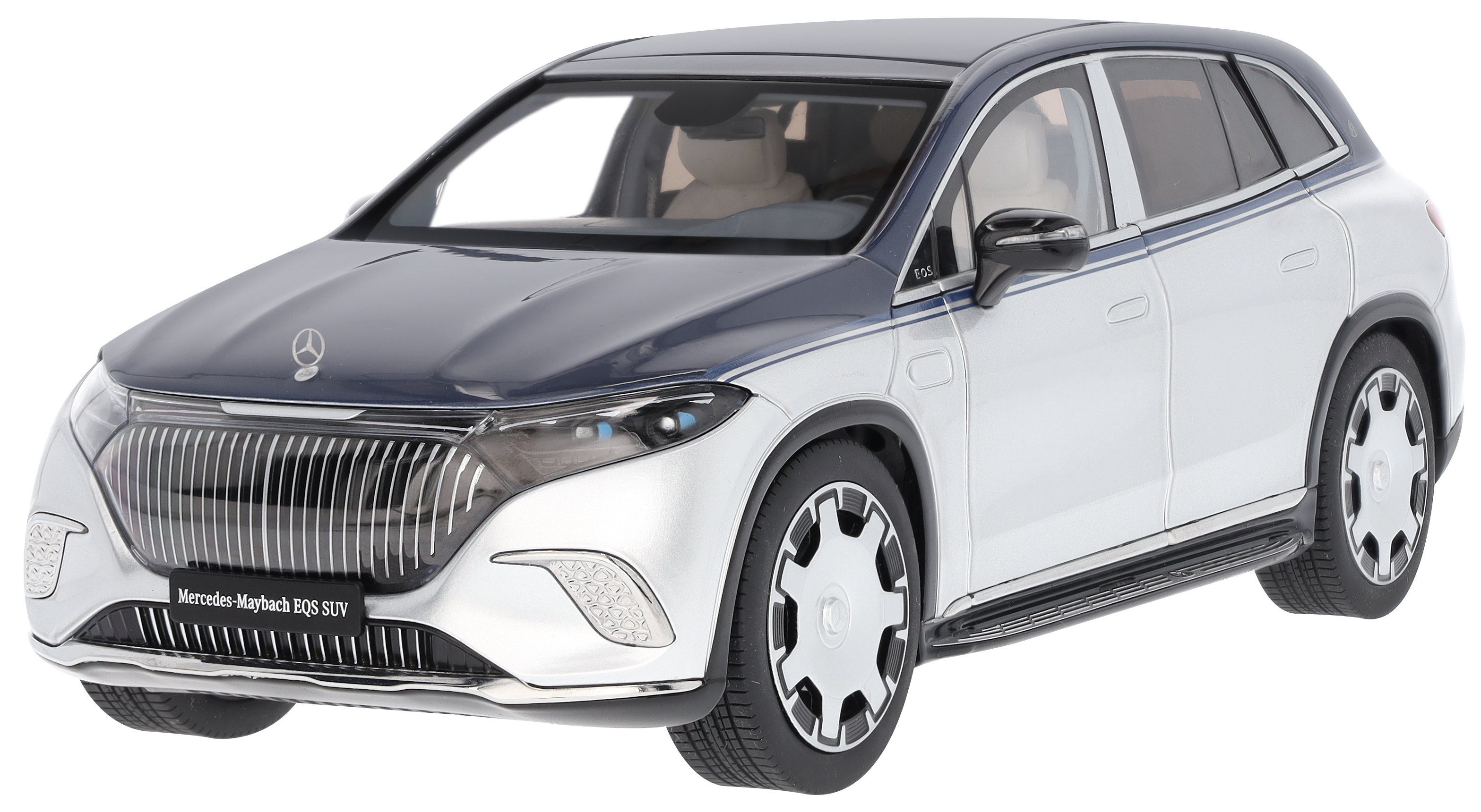 Mercedes-Maybach EQS 680 SUV, X296 - niebieski sodalitu / srebro hightech, NZG, 1:18