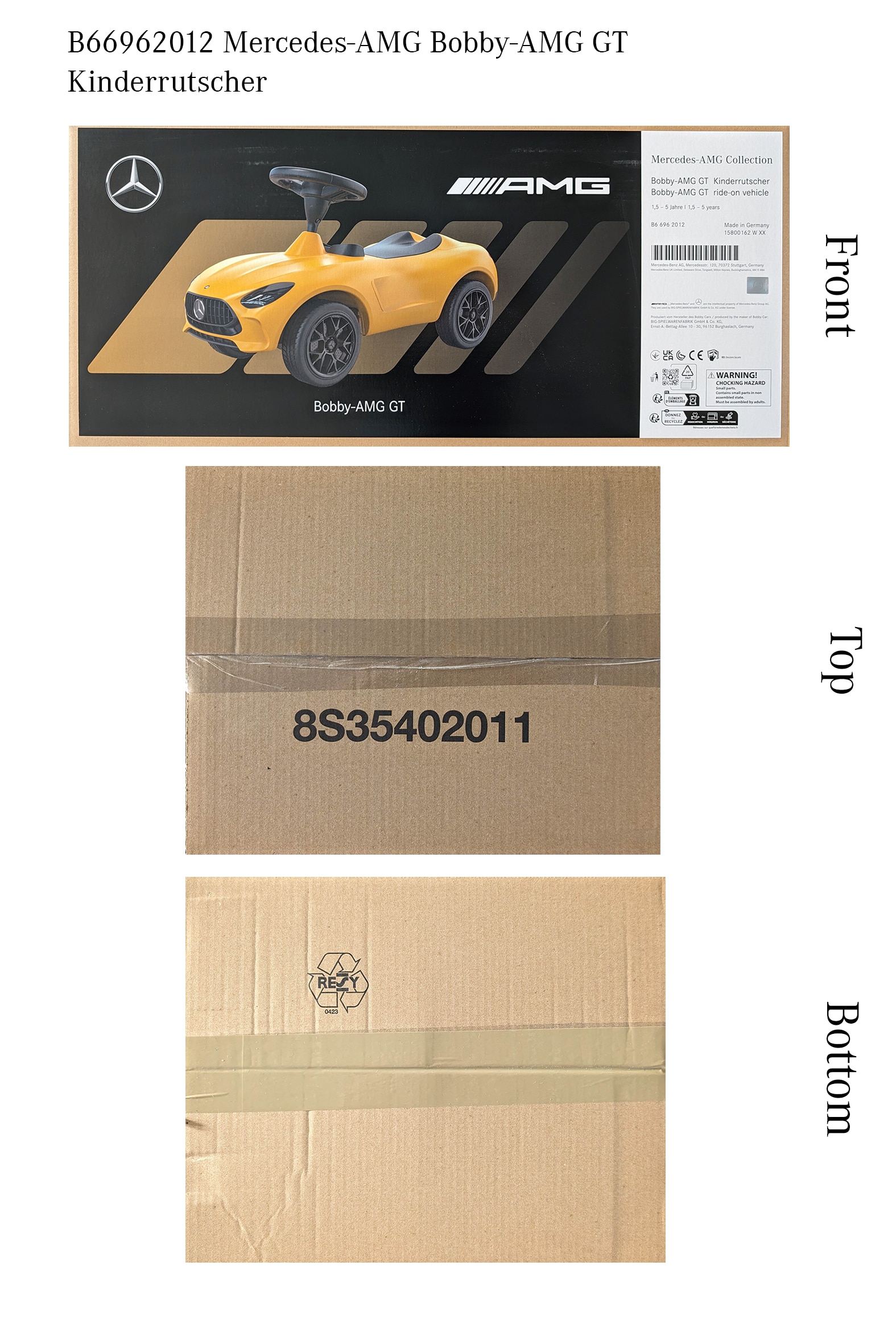 Jeździk dla dzieci., Bobby-AMG GT - żółty słoneczny, BIG