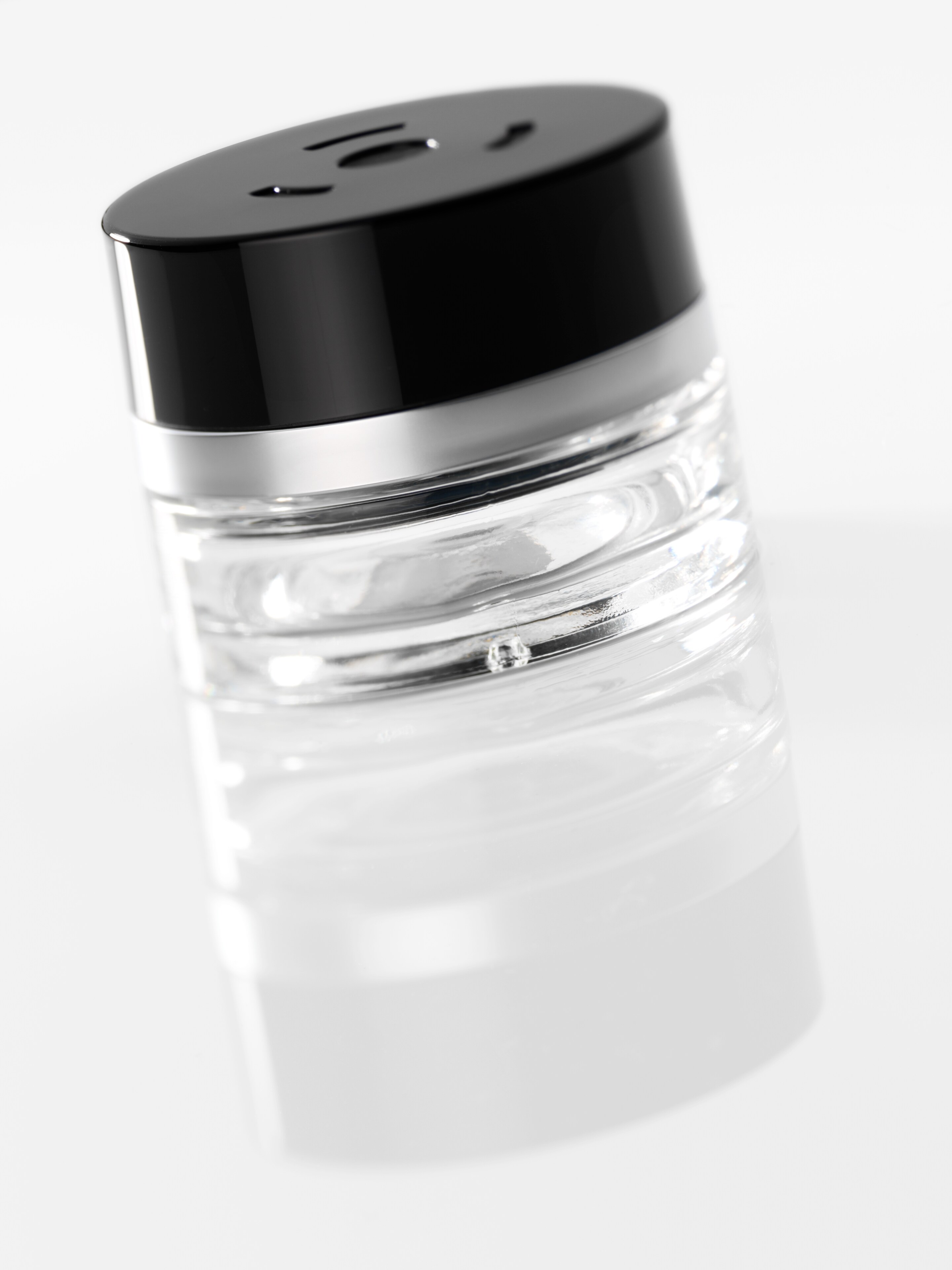 Flakon, pusty - przezroczyste / czerń, szkło, 15 ml