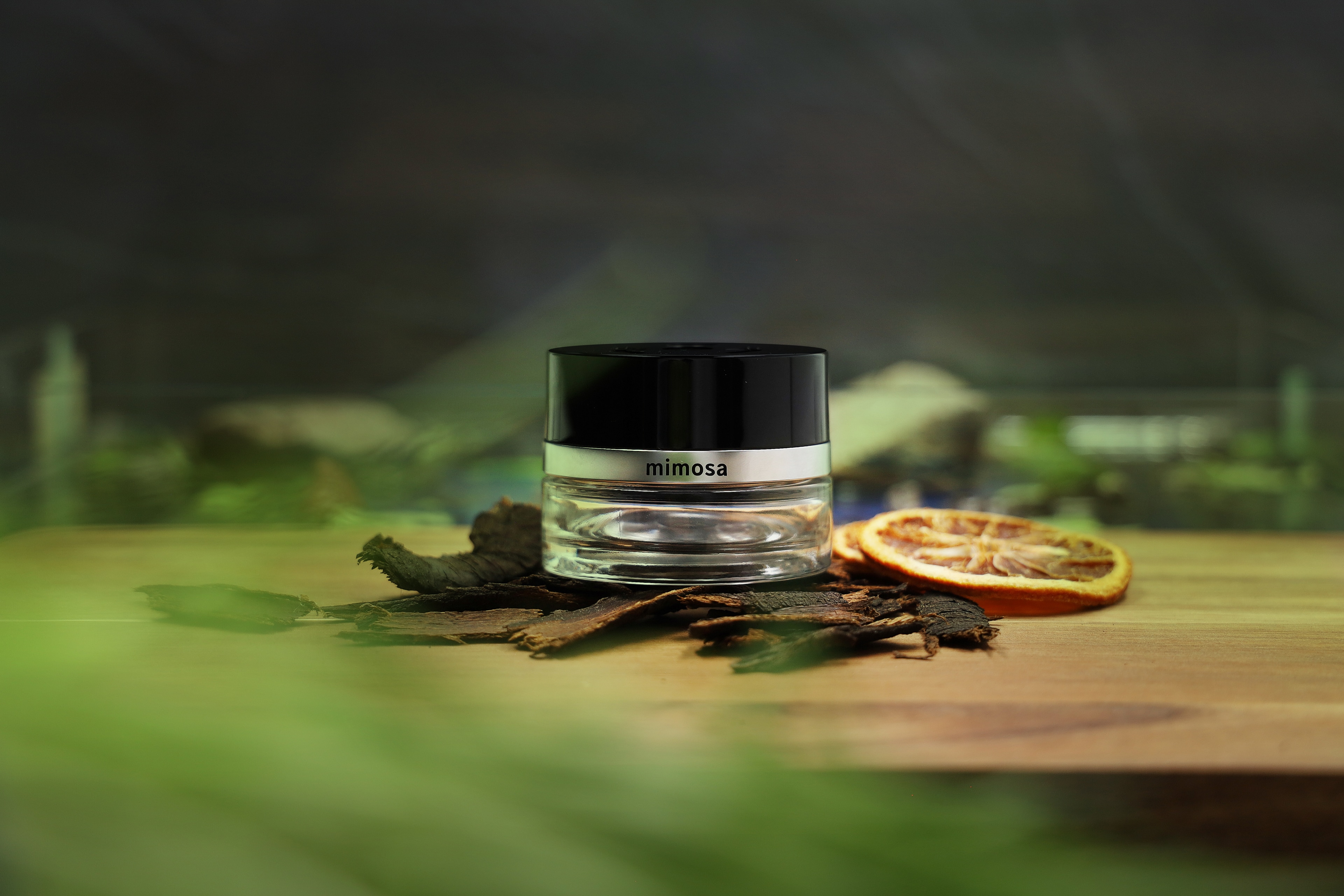 Flakon, No. 6 MOOD mimosa - przezroczyste / czerń, szkło, 15 ml