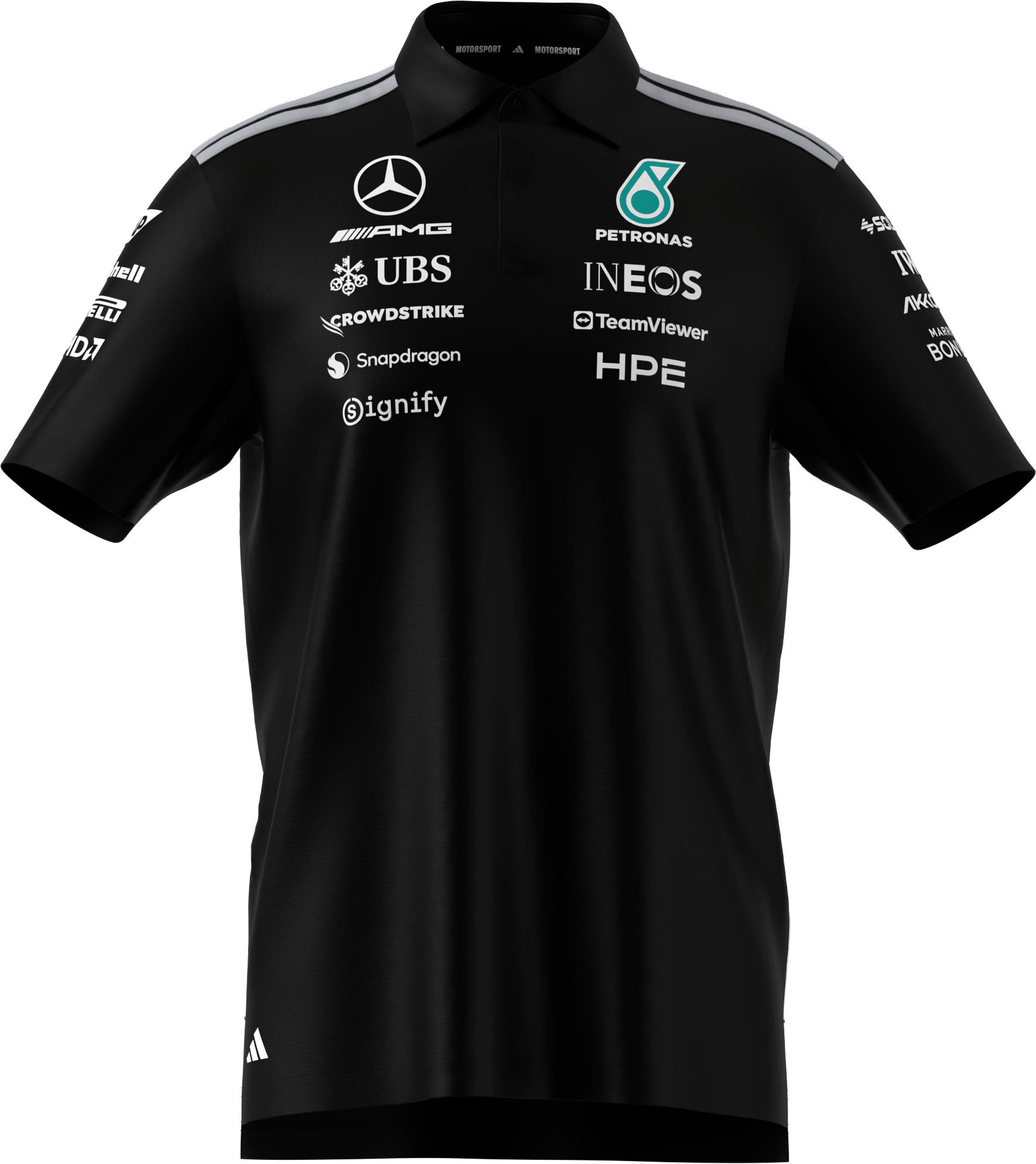 Męska koszulka polo, Team, Mercedes-AMG F1 - czerń, XXL