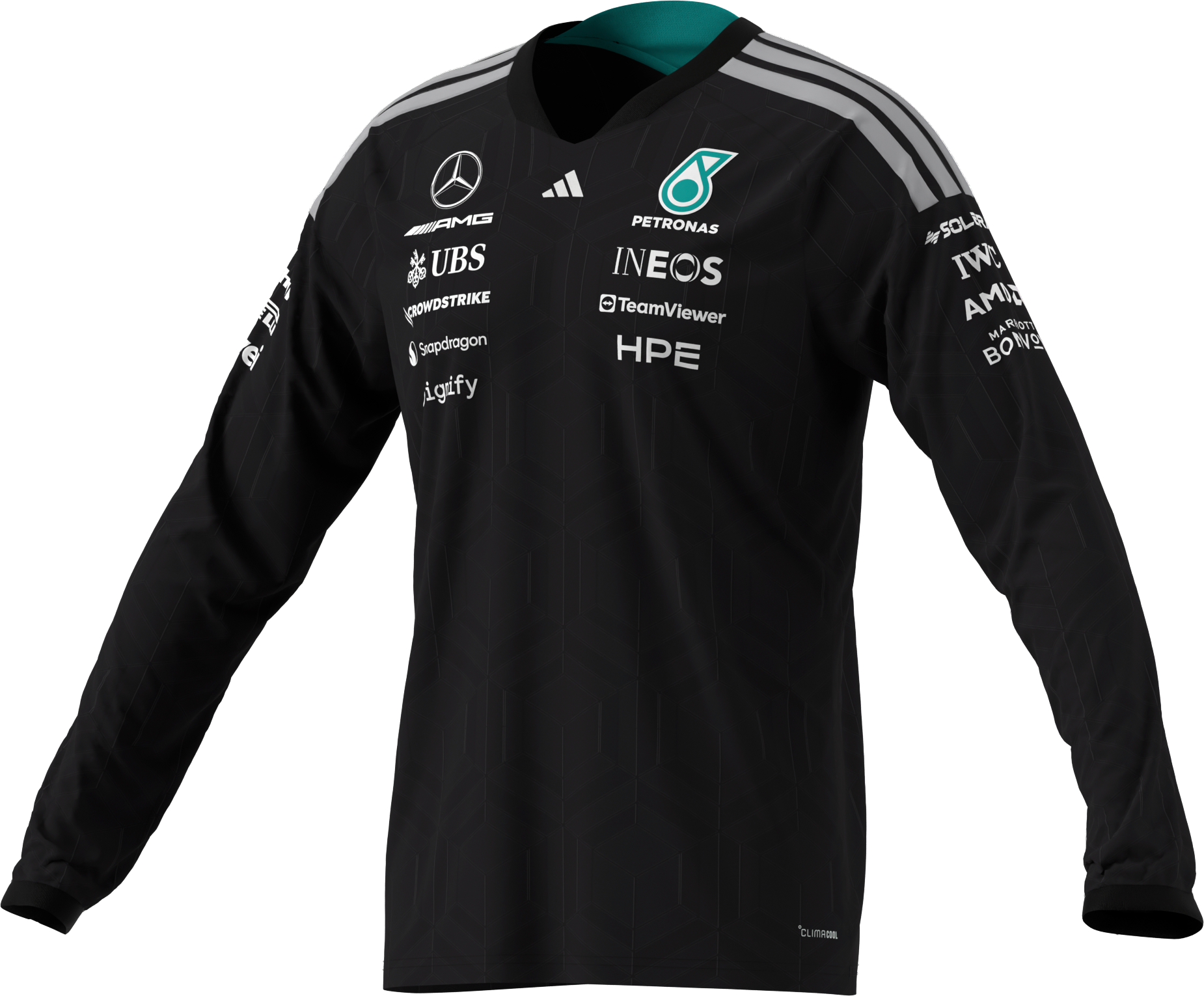 Męska z długim rękawem, Kierowca, Mercedes-AMG F1 - czerń, XS