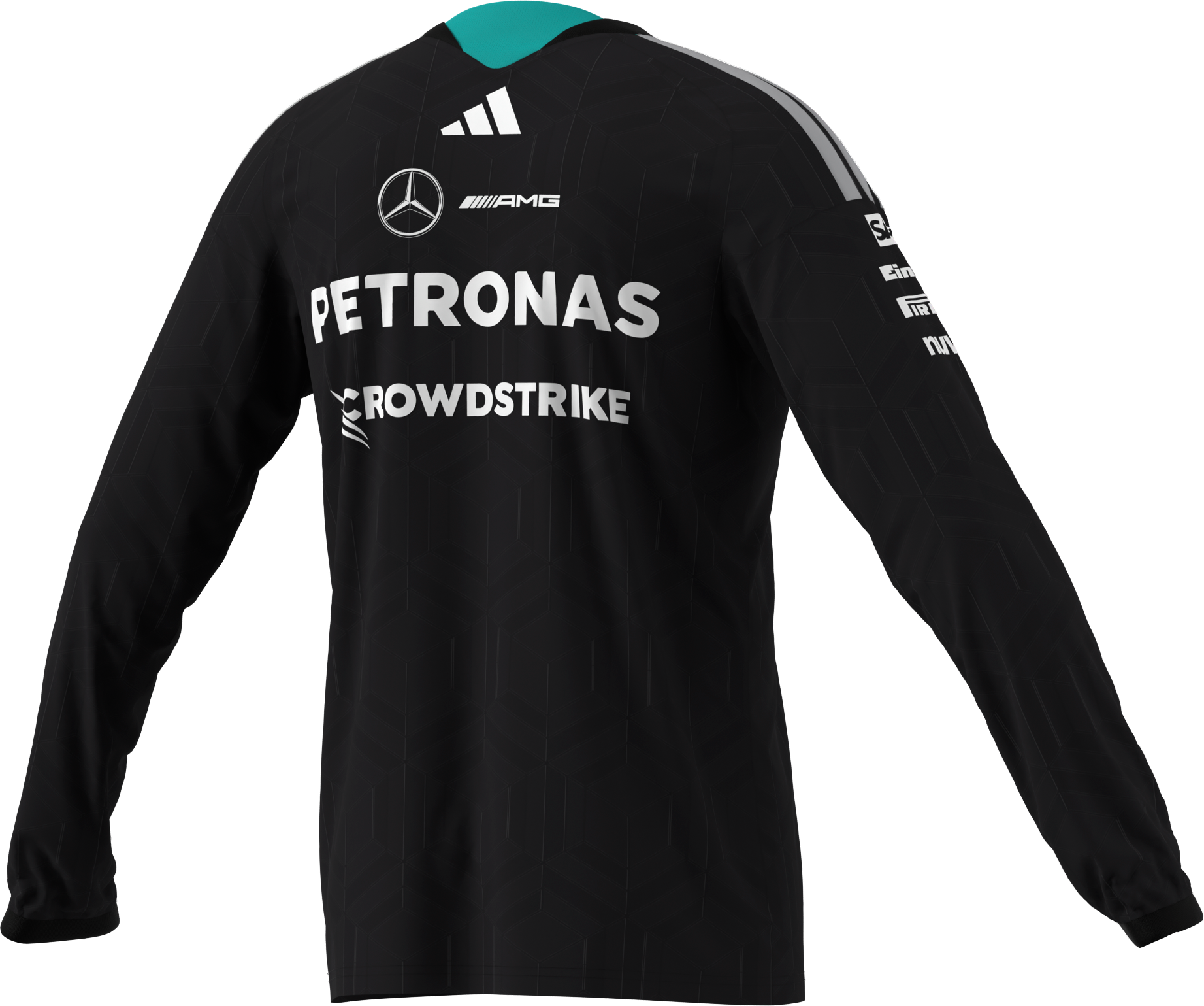 Męska z długim rękawem, Kierowca, Mercedes-AMG F1 - czerń, XS