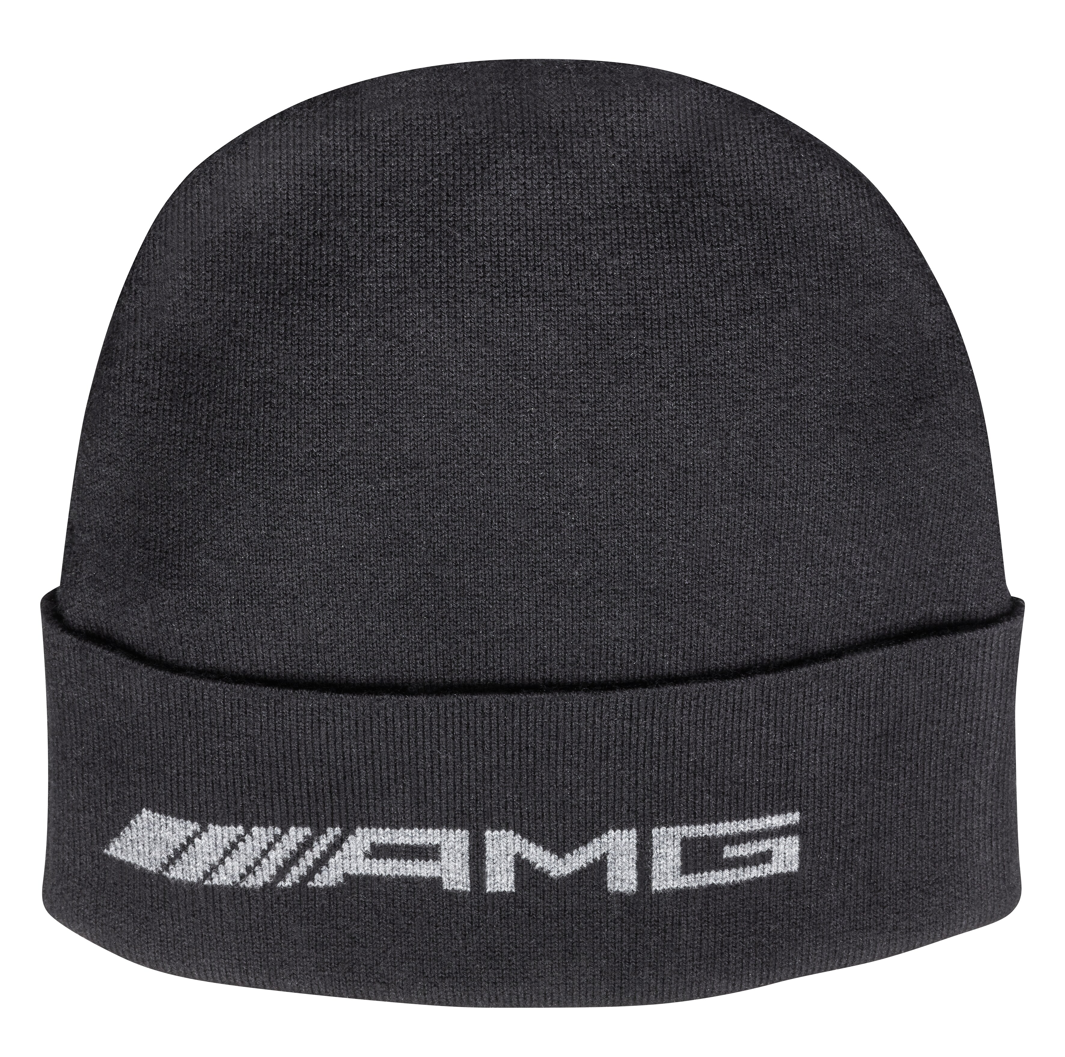 AMG Strickmütze, Unisex - schwarz, Baumwolle (Bio) / Wolle (Merinowolle) / Polyamid