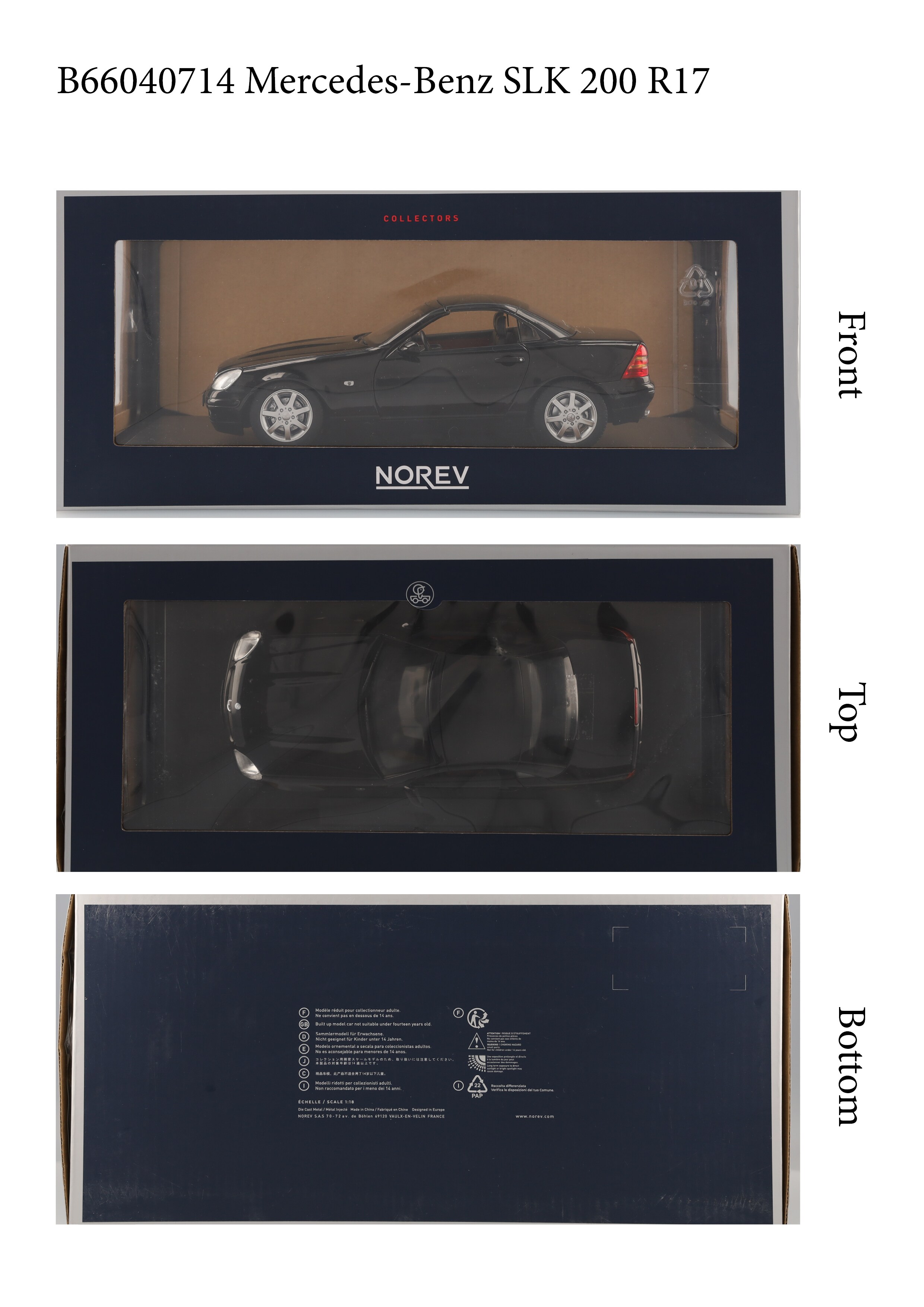 SLK 200 Roadster R170 (1996–2000) - czerń, Norev, 1:18