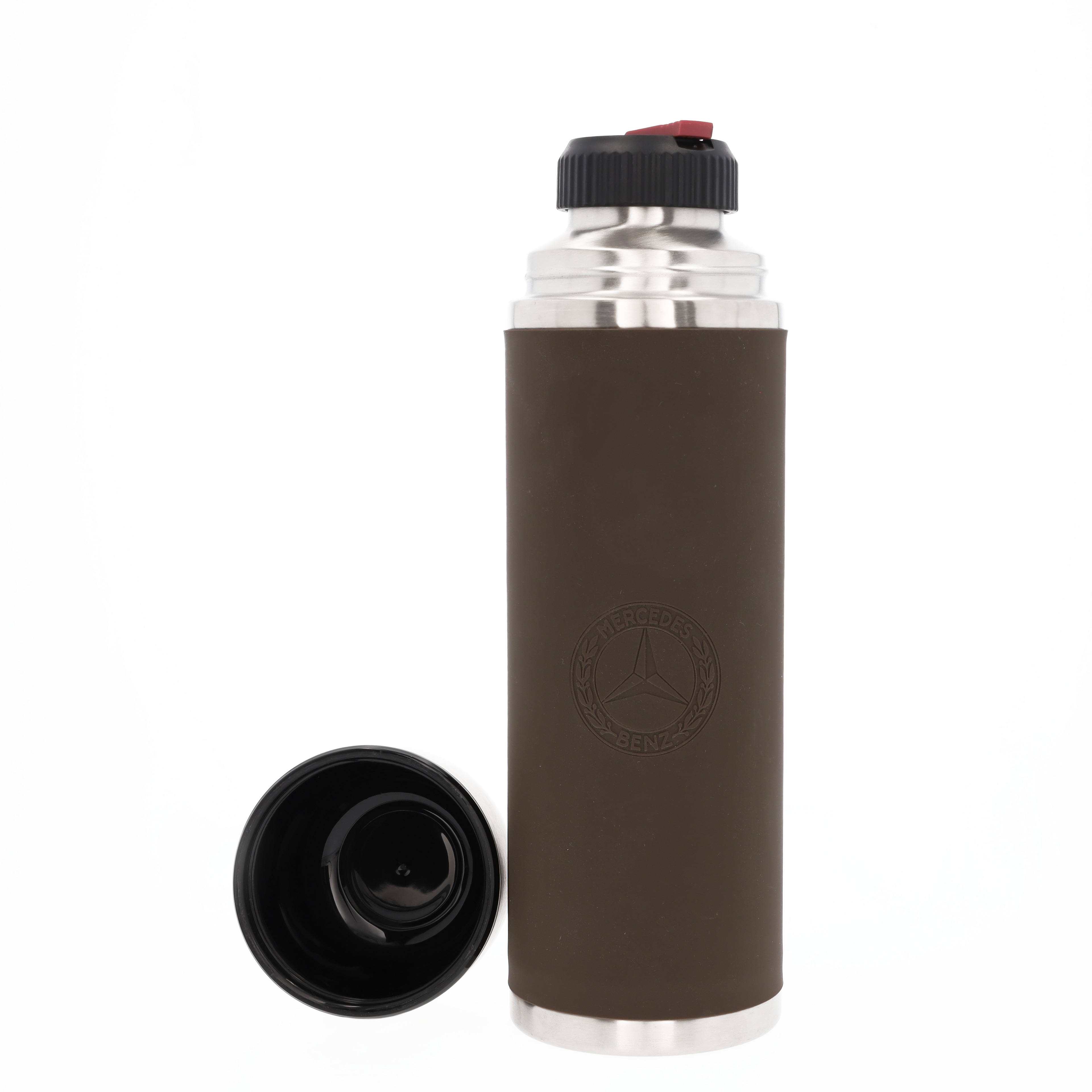 Isolierflasche - braun, Edelstahl / Silikon / Kunststoff, emsa, 1000 ml