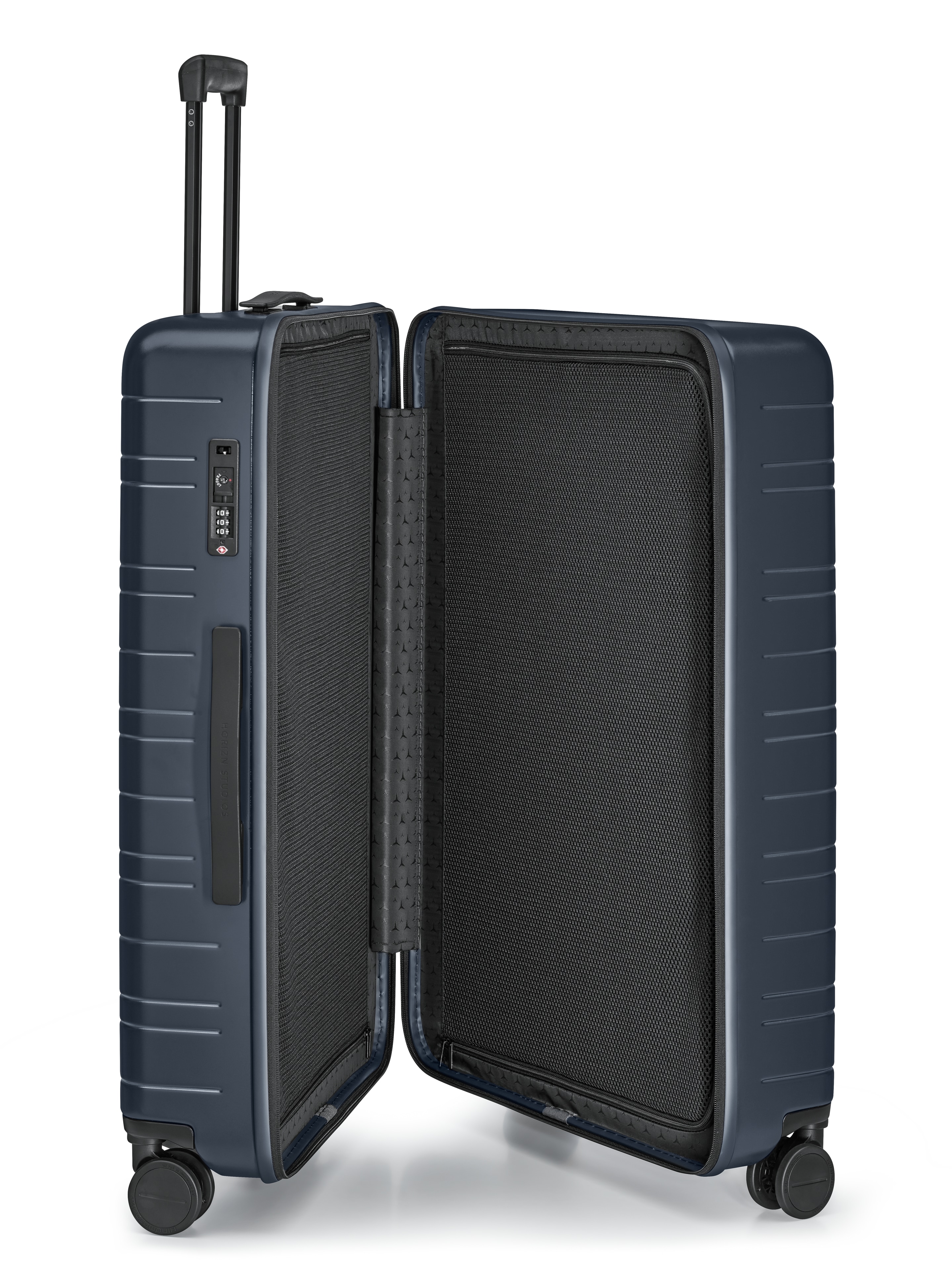 Walizka, H7 - ciemnoniebieski, poliwęglan / poliester, HORIZN STUDIOS, 90 l