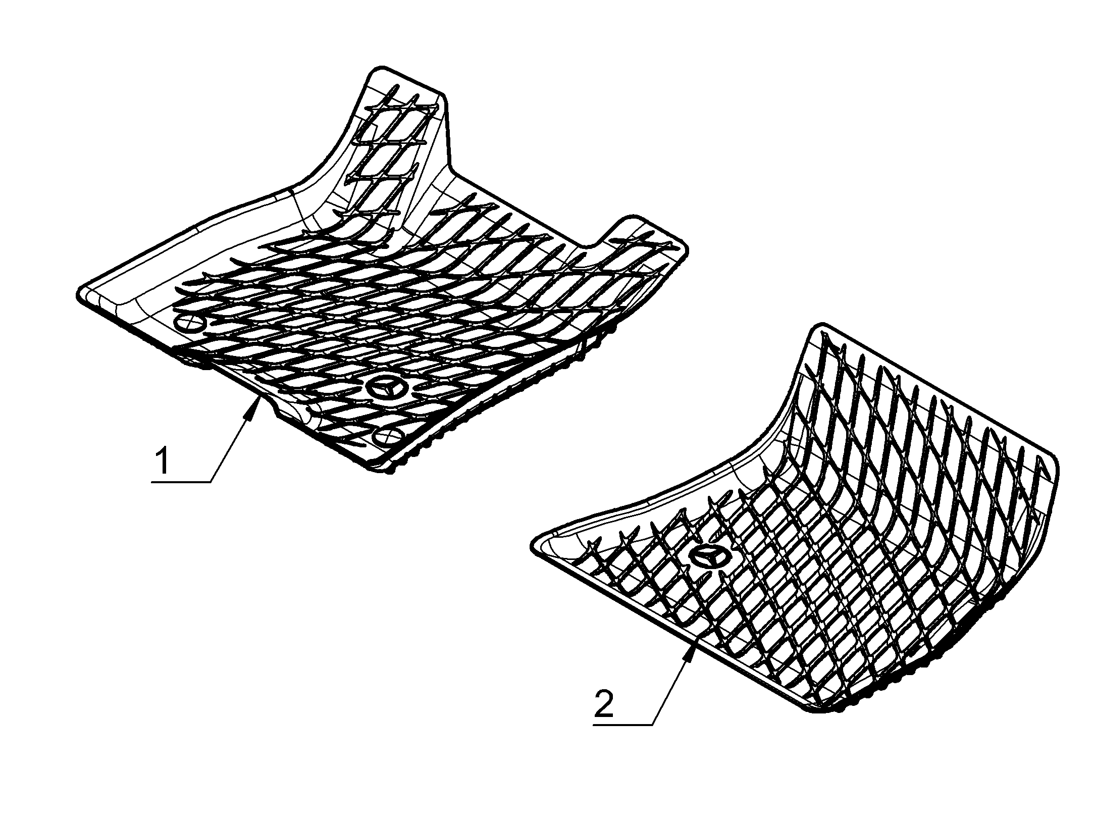 Fußraumschale, Dynamic Squares, Fahrer-/Beifahrermatte, 2-teilig - LL, schwarz