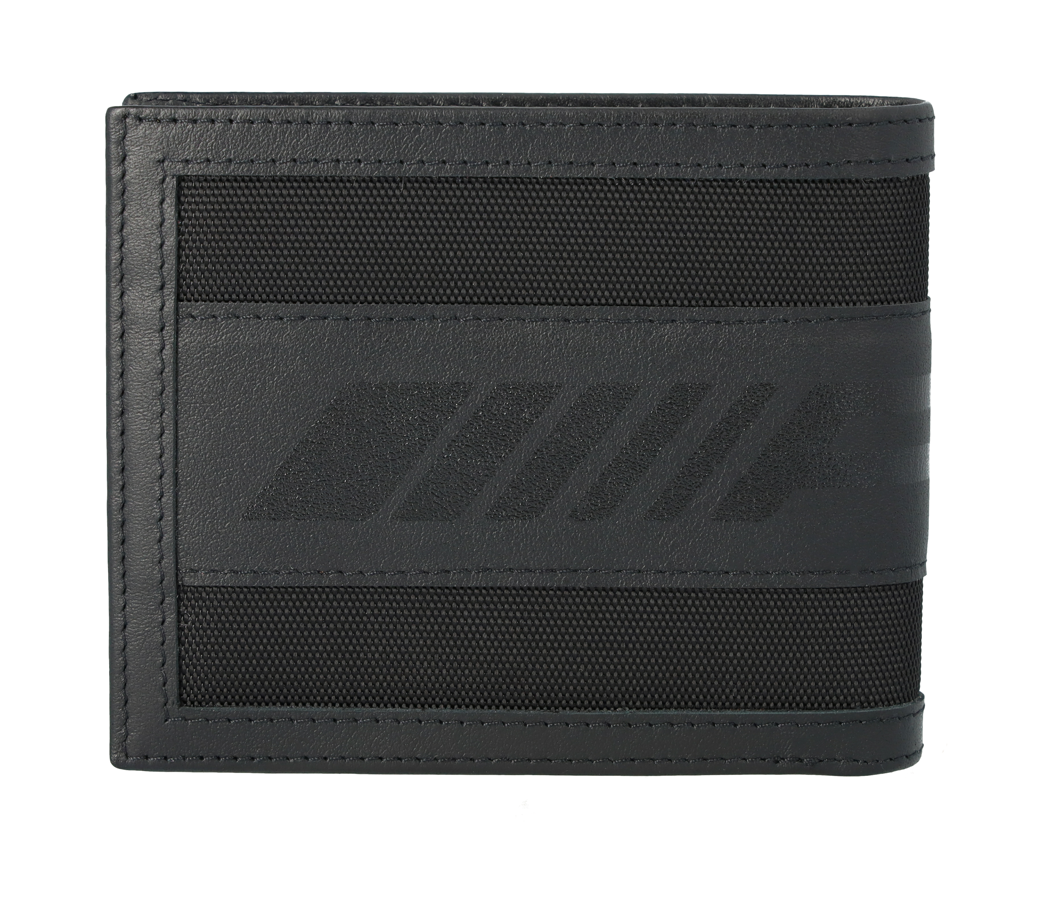 Portfel AMG - czerń, skóra bydlęca / nylon