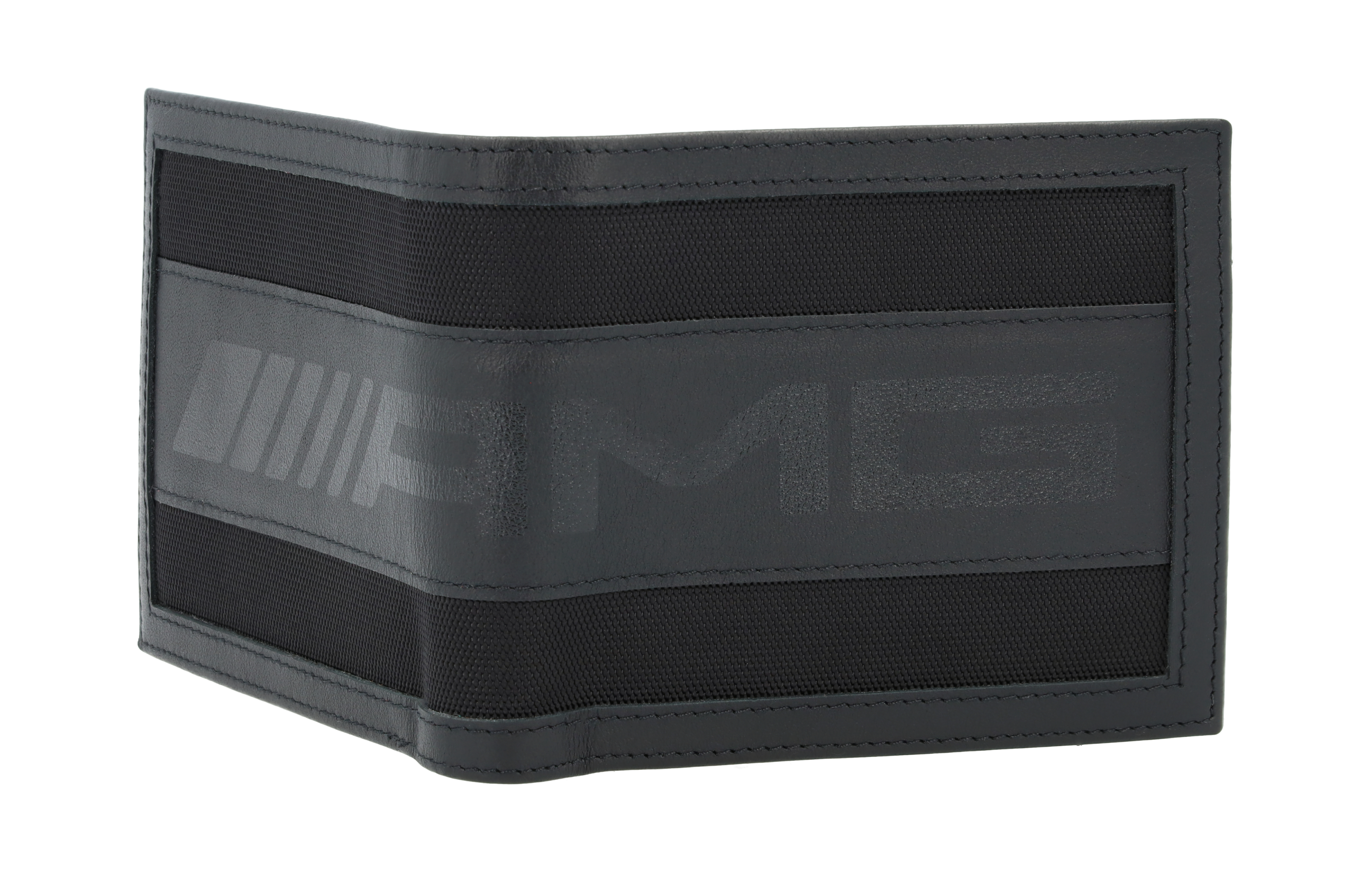 AMG Geldbörse - schwarz, Rindleder / Nylon