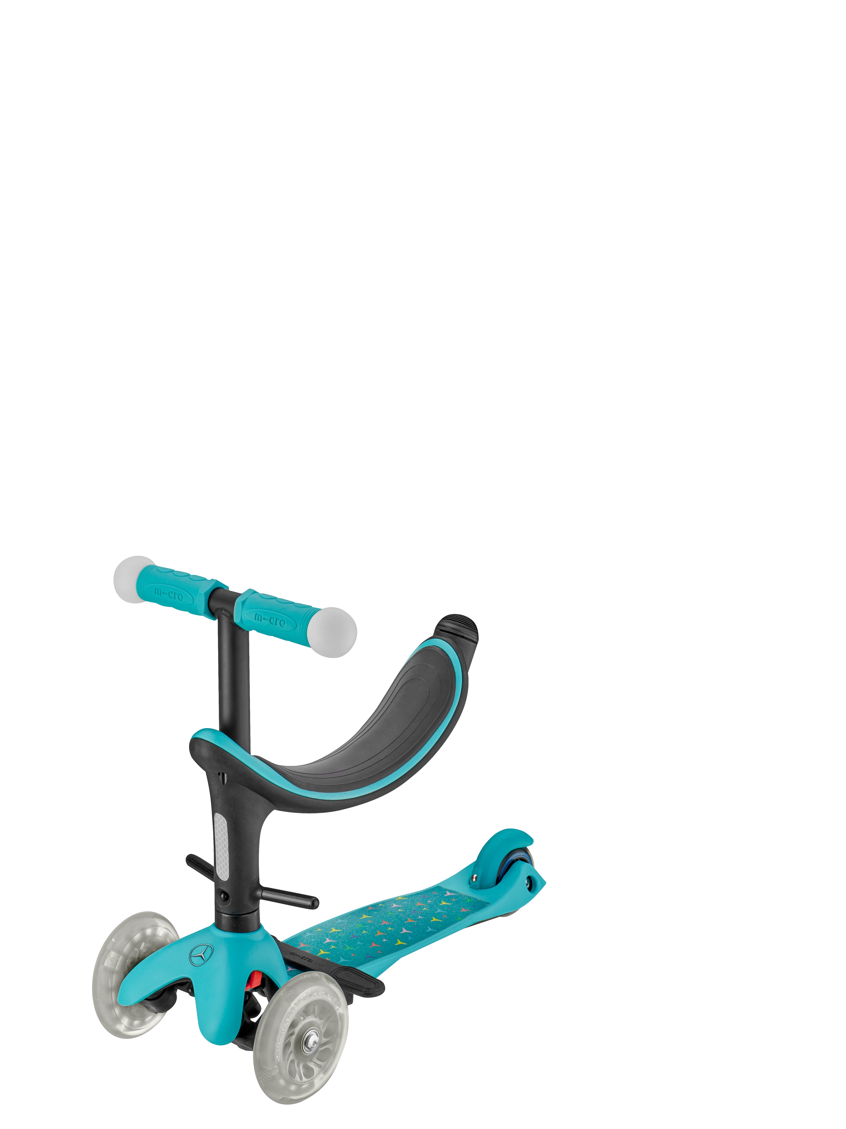 Hulajnoga dla dzieci, 4 w 1 - miętowy / czerń, aluminium / tworzywo sztuczne, Micro Mobility