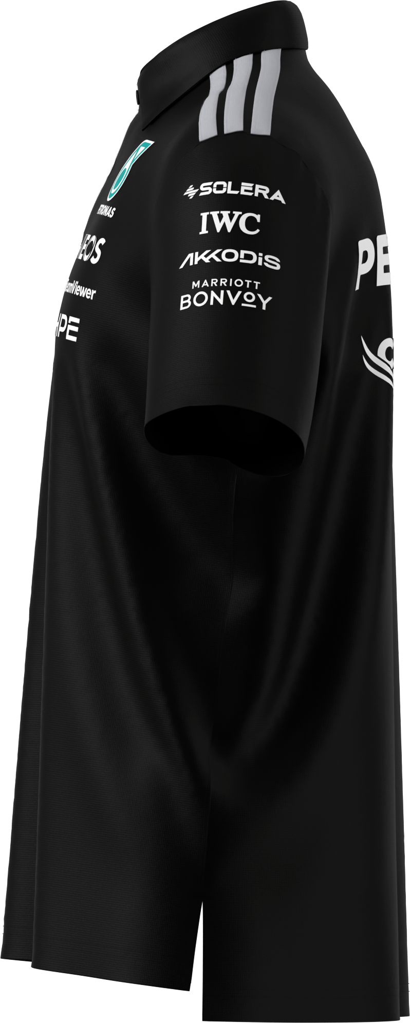 Męska koszulka polo, Team, Mercedes-AMG F1 - czerń, XXL