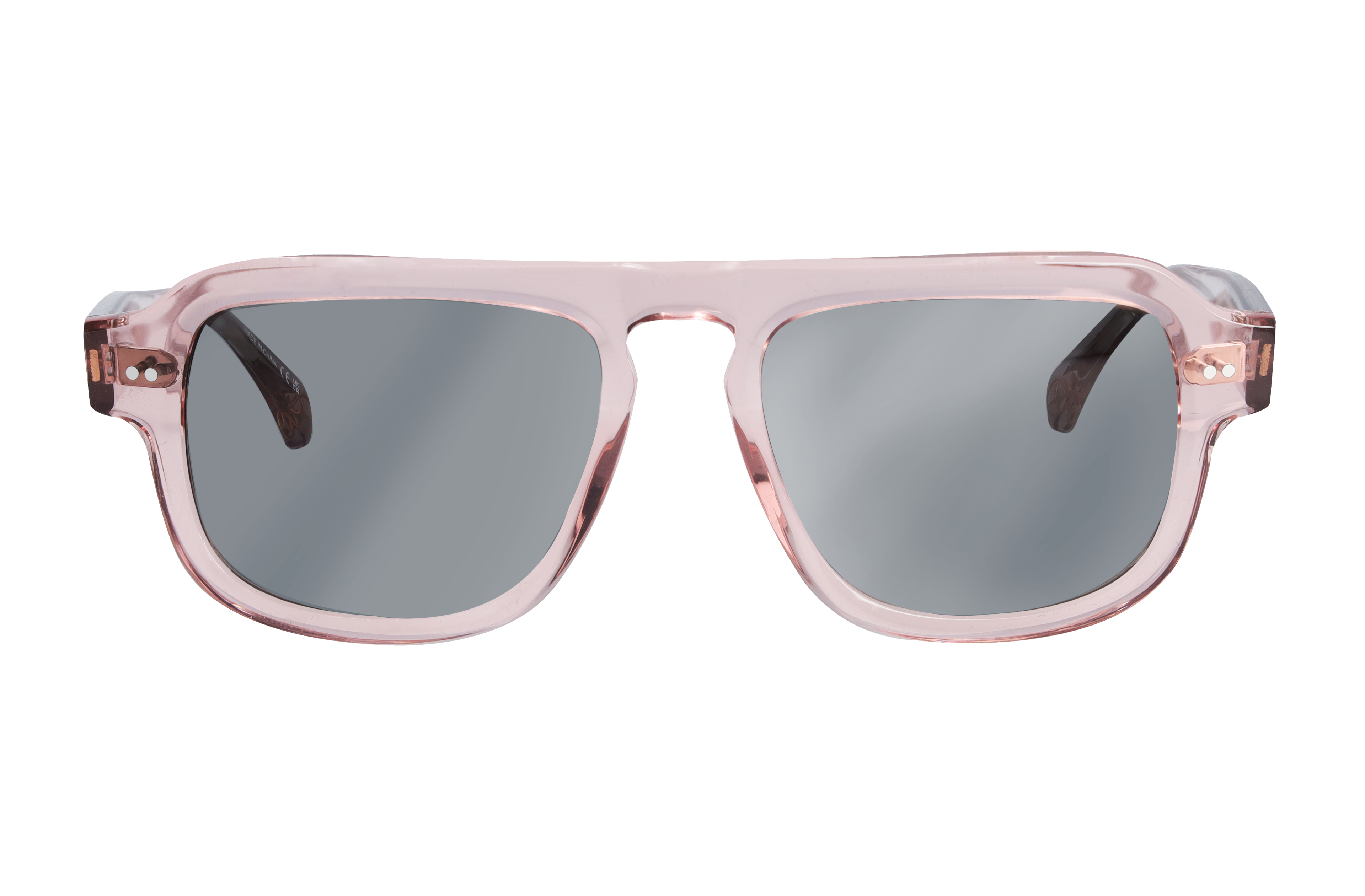 Sonnenbrille, Unisex - roségold / bronzefarben, Acetat, transparent