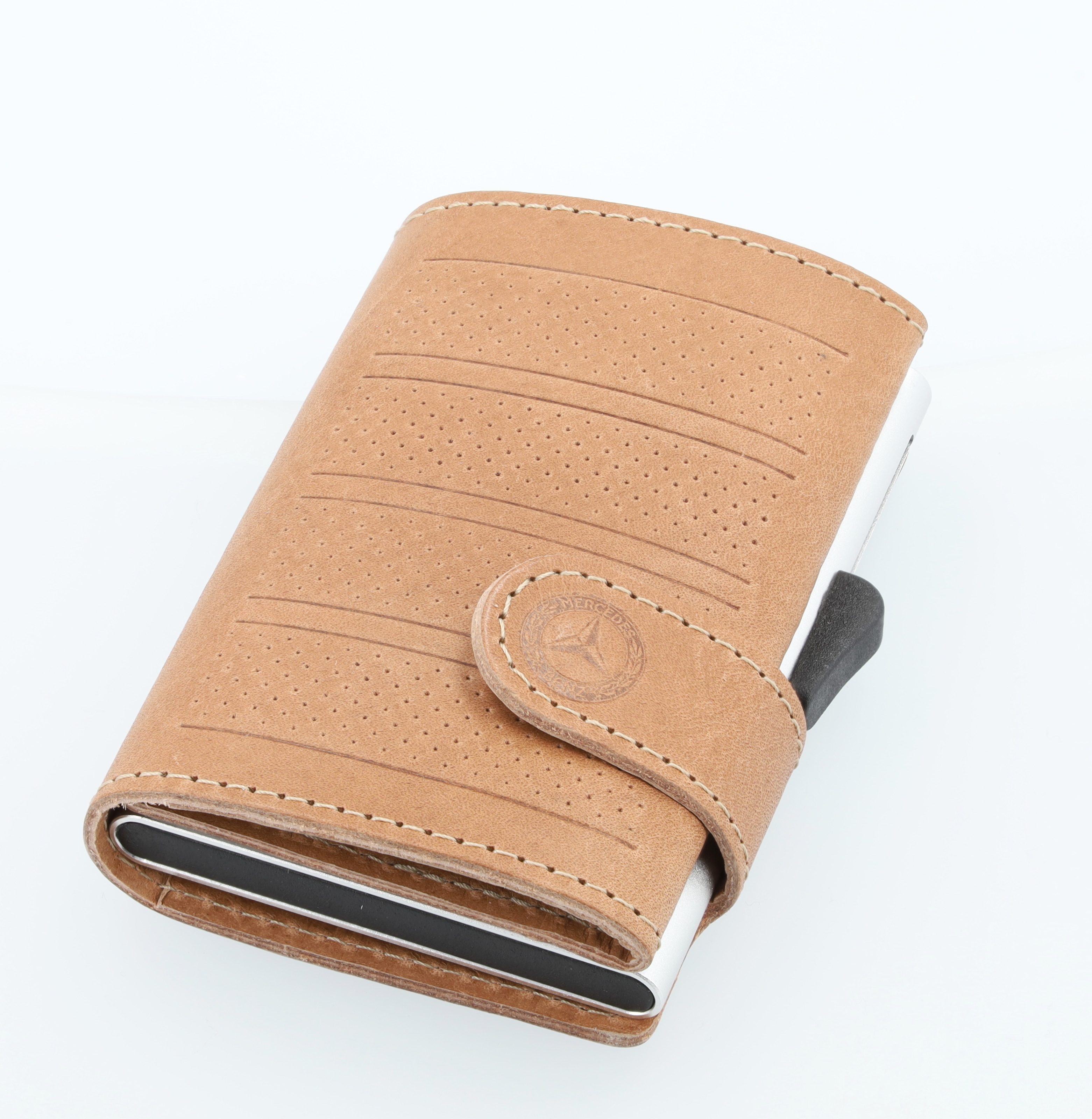 Mini portfel - cognac, skóra bydlęca