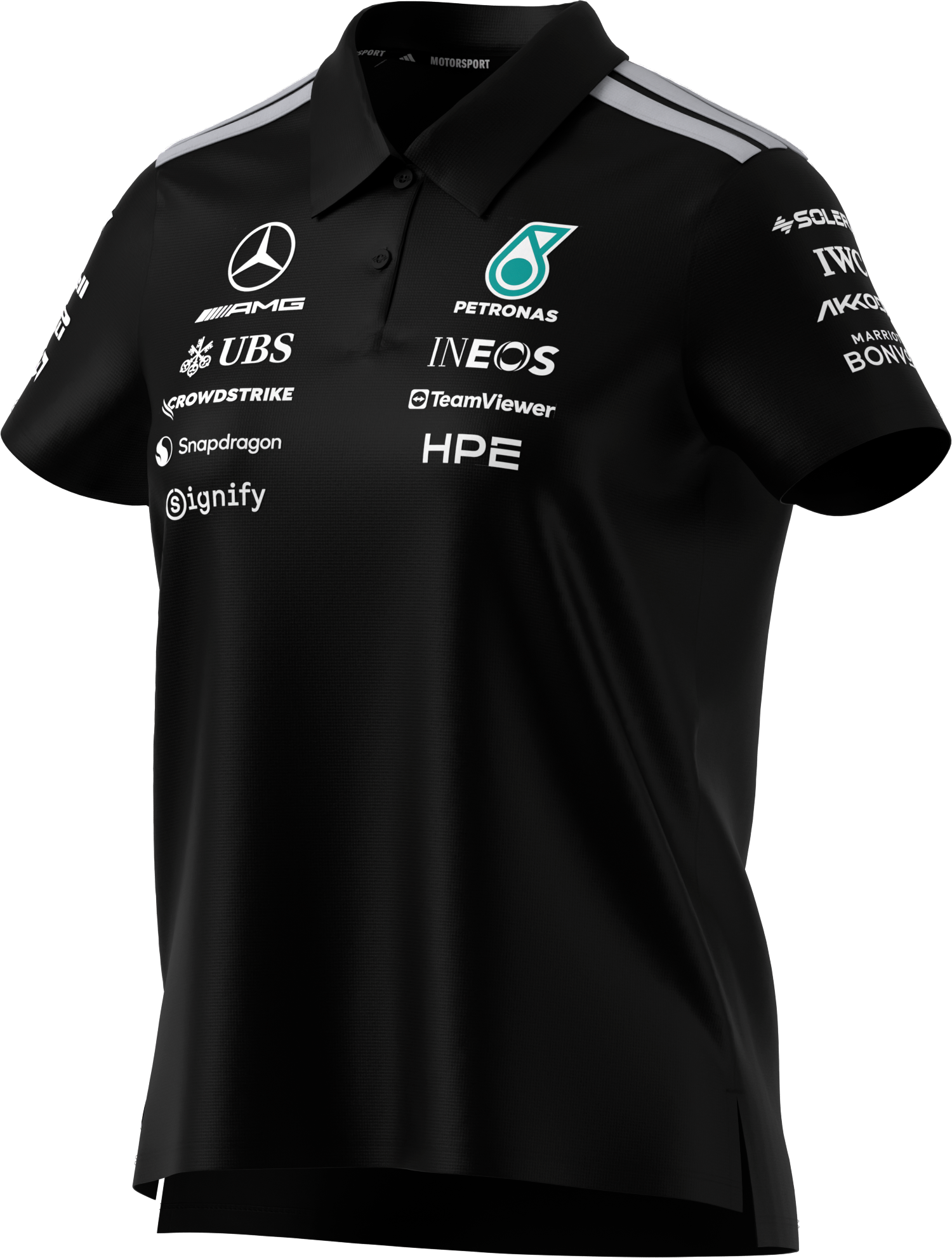 Damska koszulka polo, Team, Mercedes-AMG F1 - czerń, XS