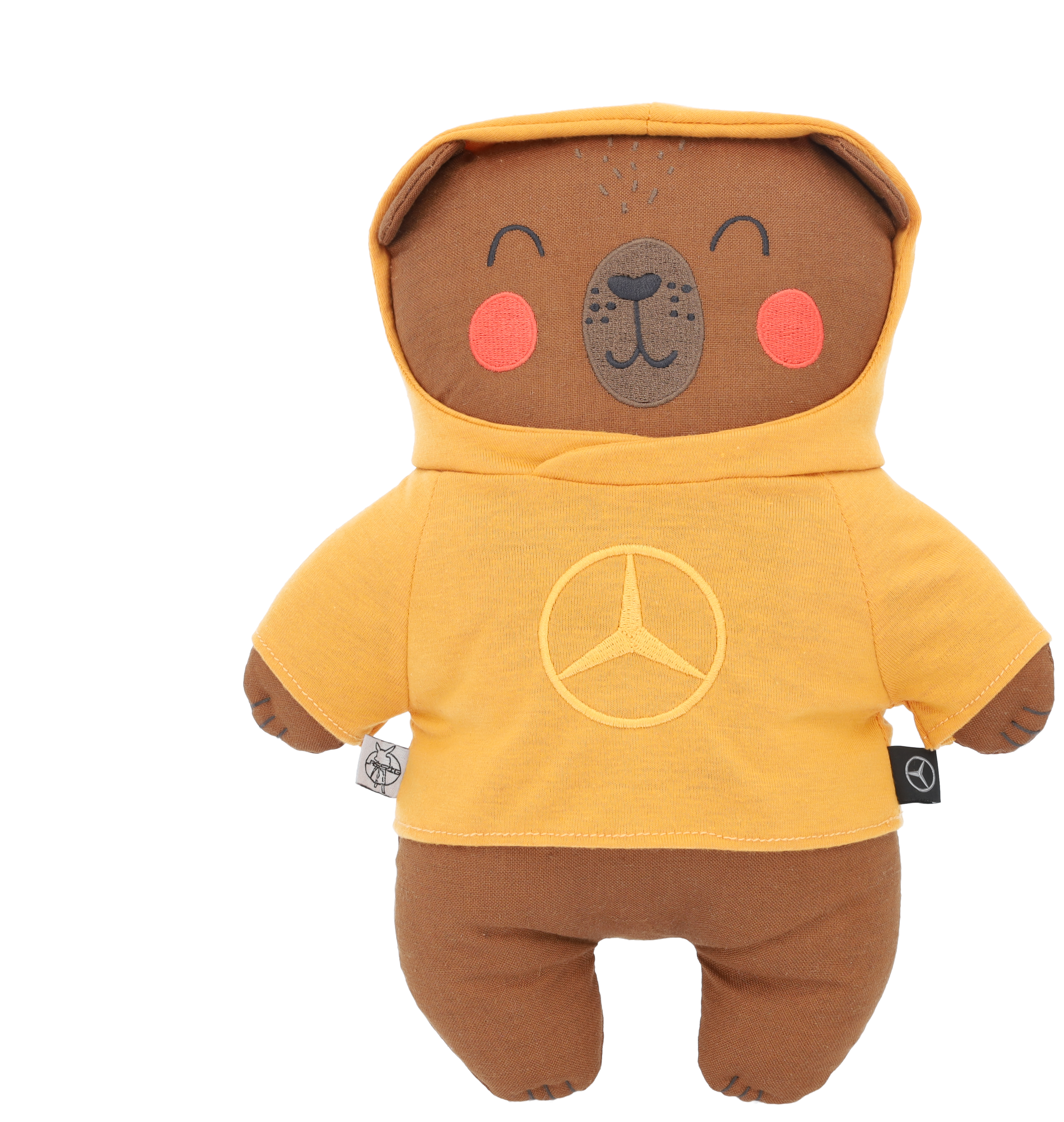 Miś-przytulanka - brązowy / pomarańczowy, bawełna / len, Lässig