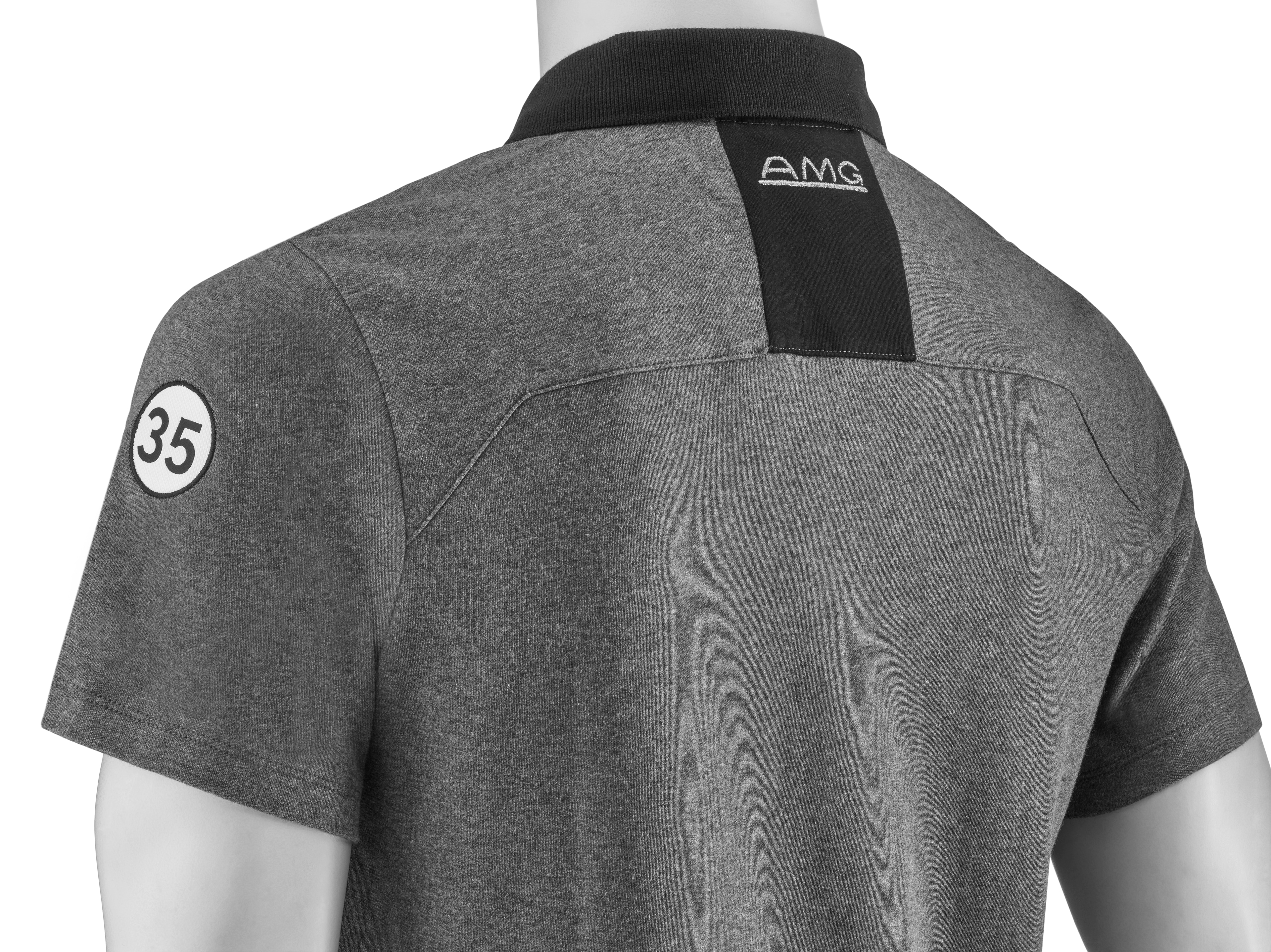AMG Poloshirt Herren - grau melange, XXL