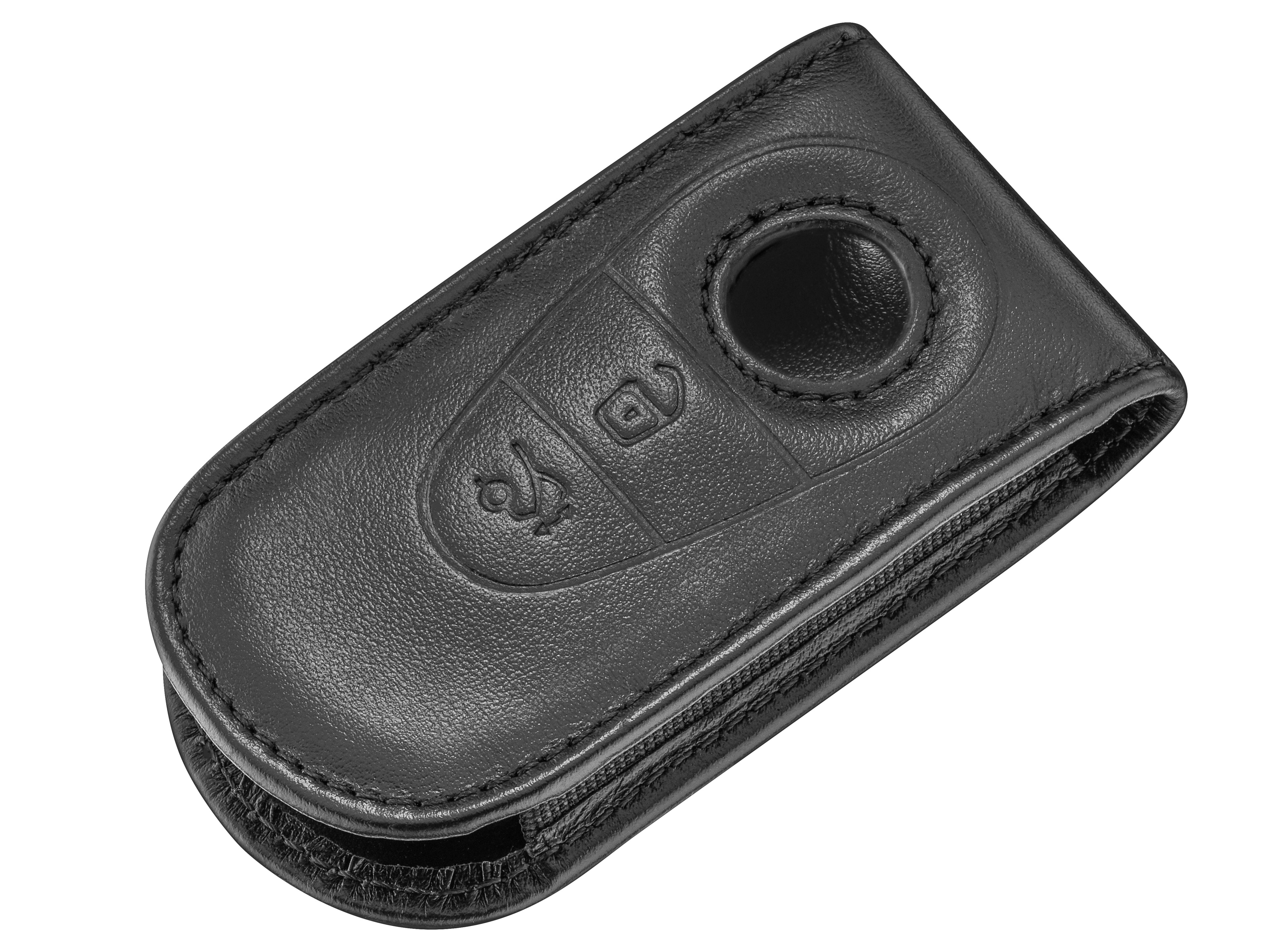 Schlüsselsleeve - schwarz, Rindleder