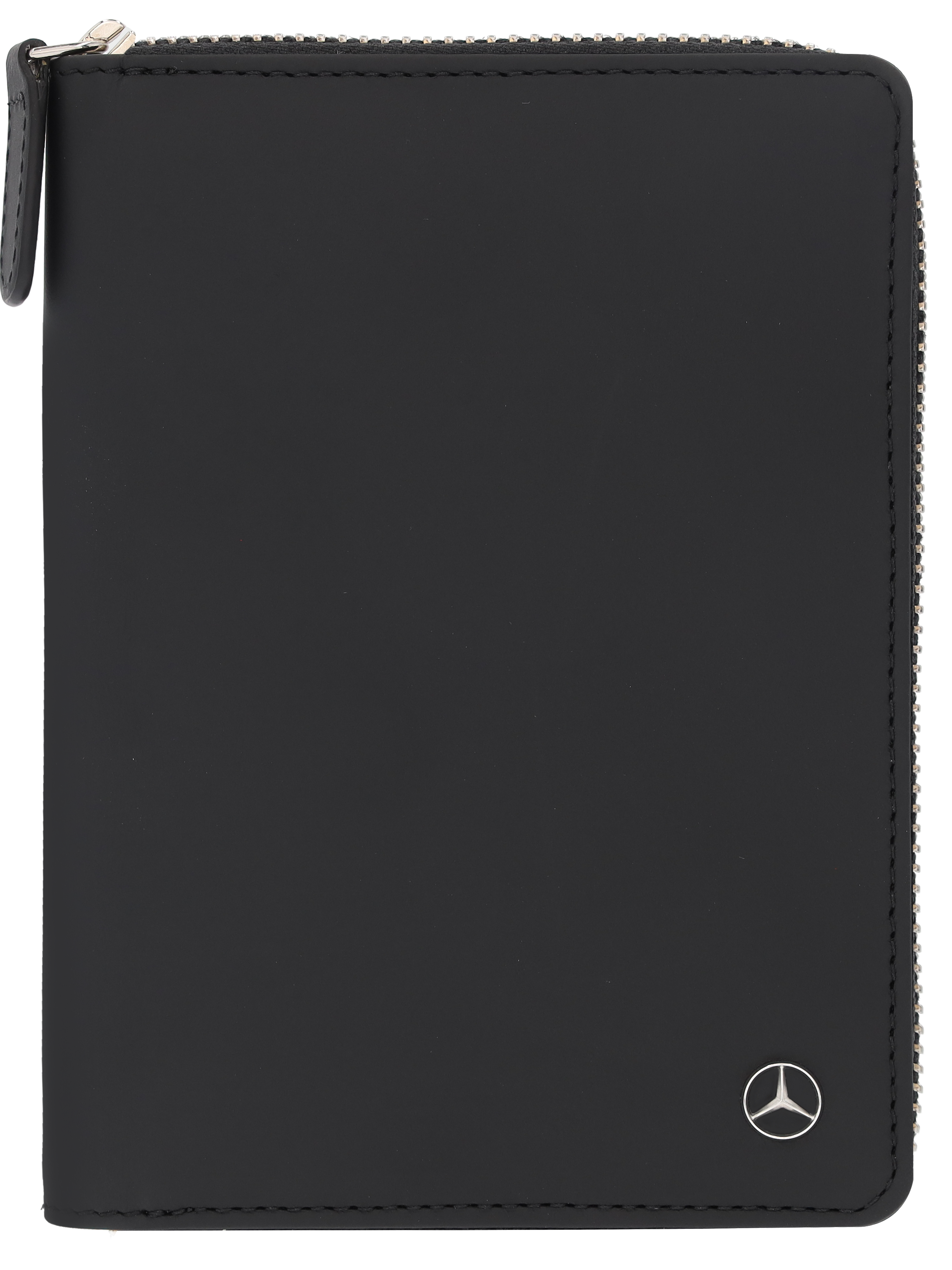 Geldbörse, Reisepassetui, Upcycling - schwarz, Nappaleder