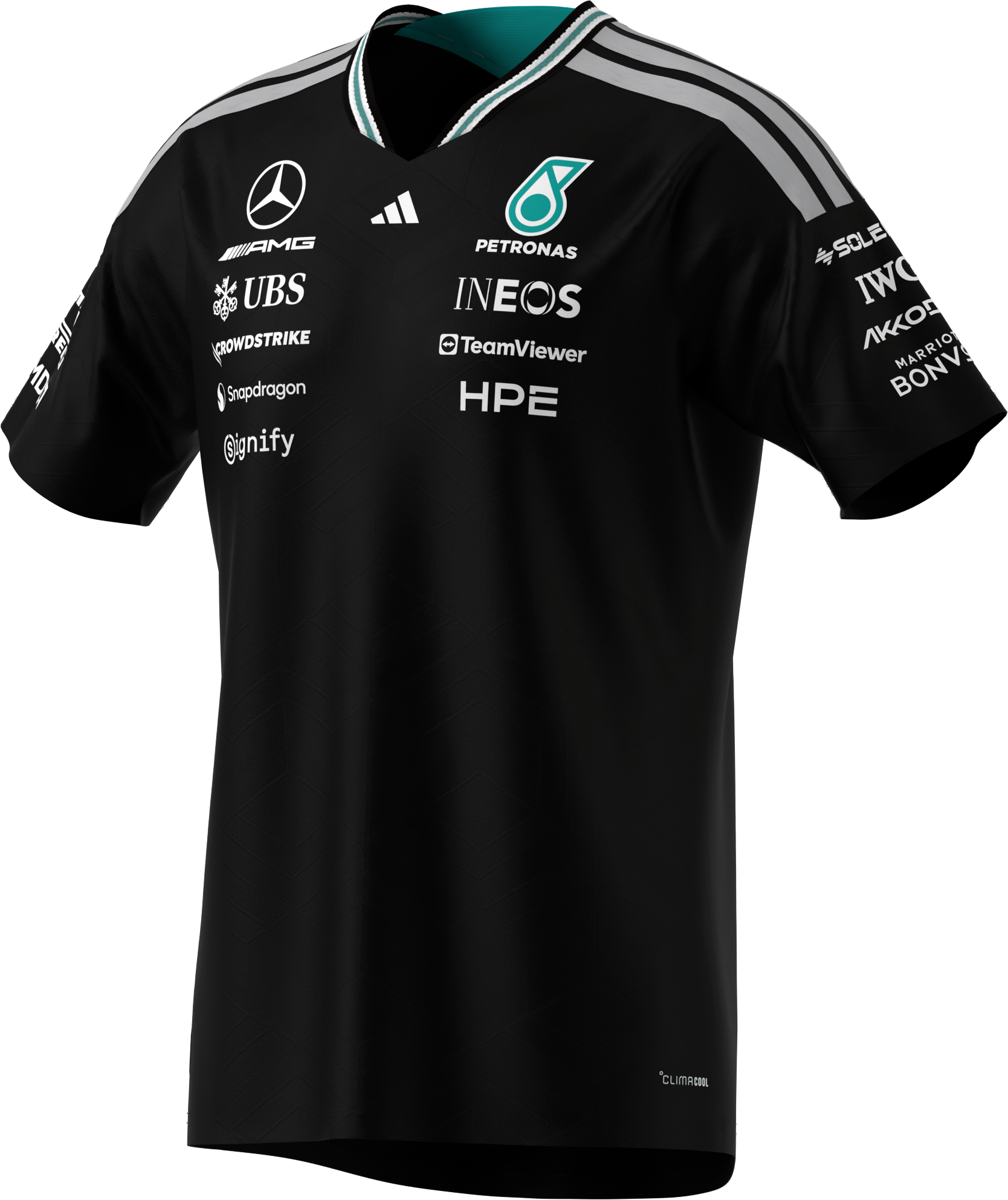 T-shirt męski, Authentic dla kierowcy, Mercedes-AMG F1 - czerń, S