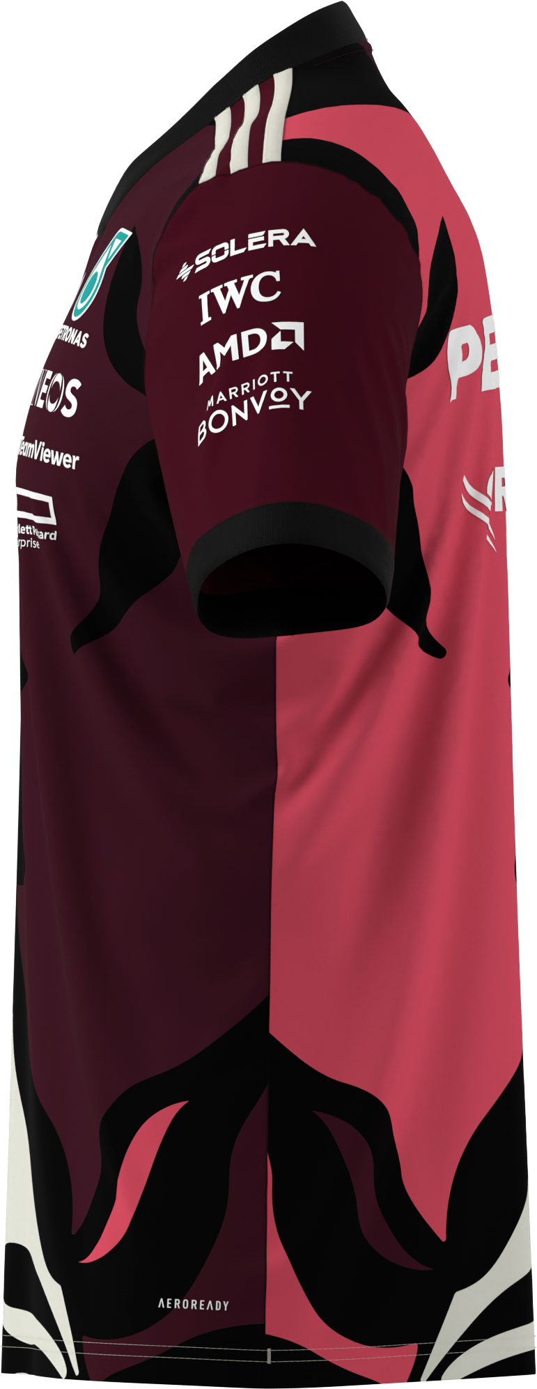 T-shirt męski, Kierowca, Mercedes-AMG F1, Special Edition Miami 2025 - czerwone wino, L