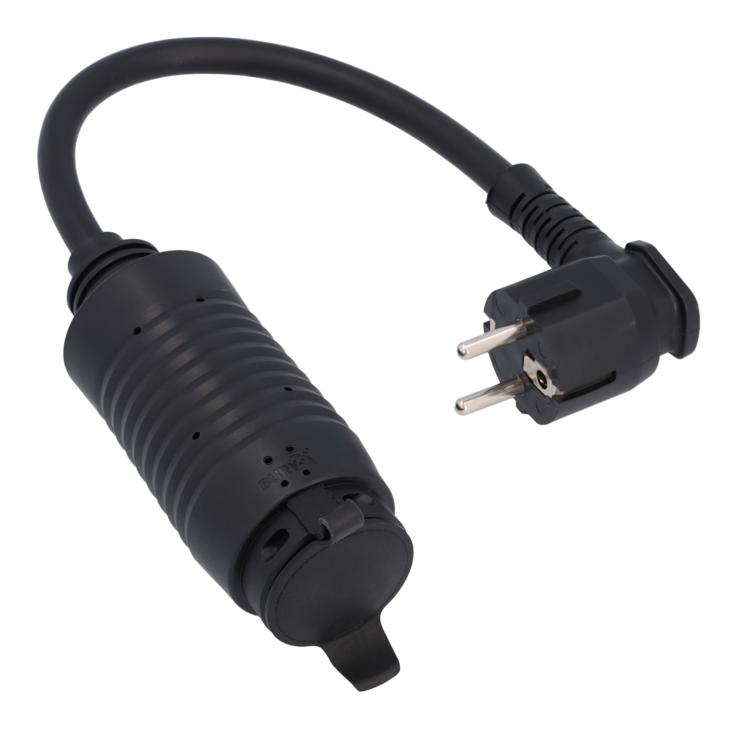 Elastyczny system ładowania Pro, Adapter, Typ E/F (EU) - tworzywo sztuczne, czerń, kierownica z lewej/prawej strony