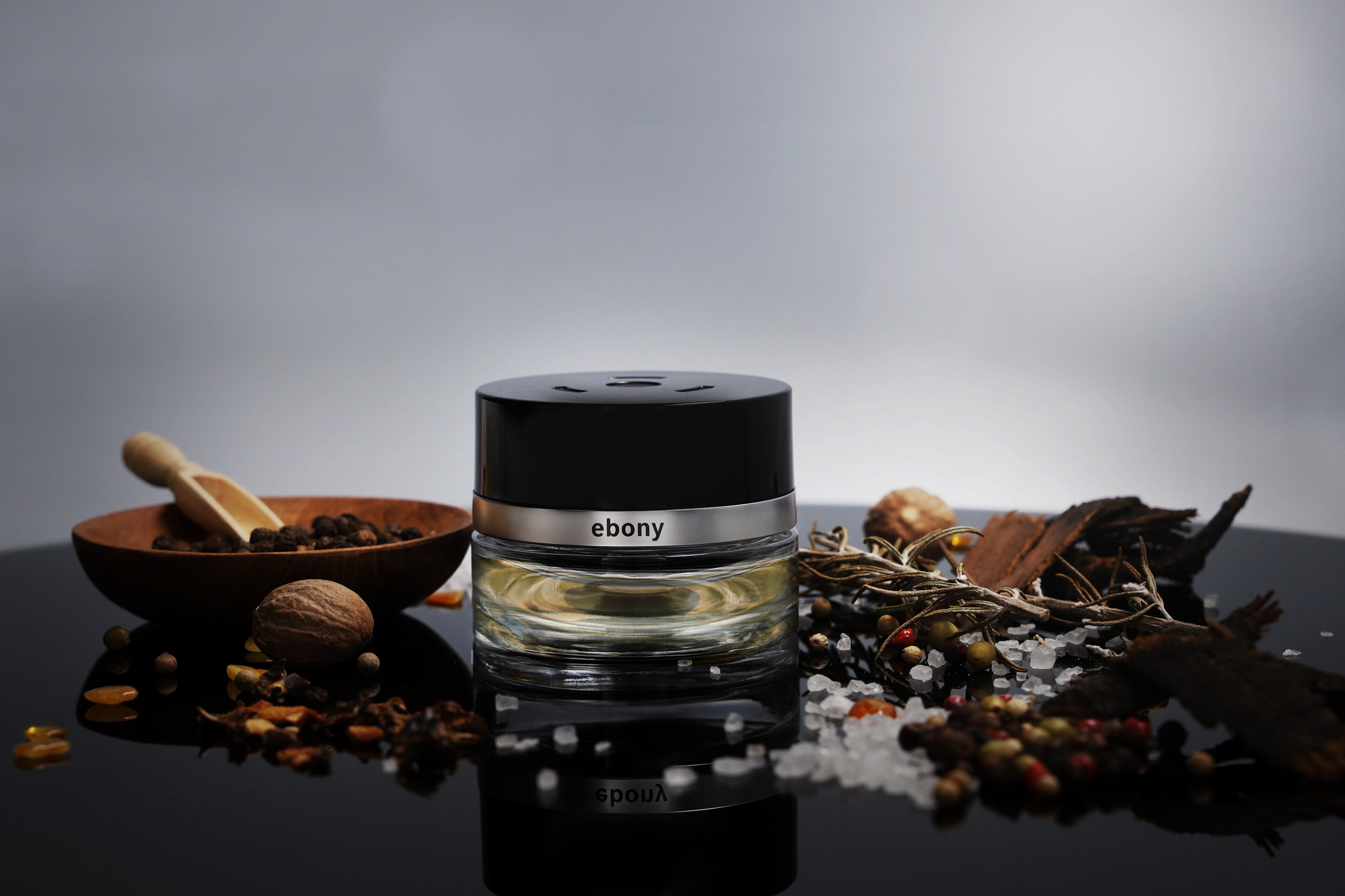 Flakon, No. 12 MOOD ebony - transparent / schwarz, Glas, 15 ml