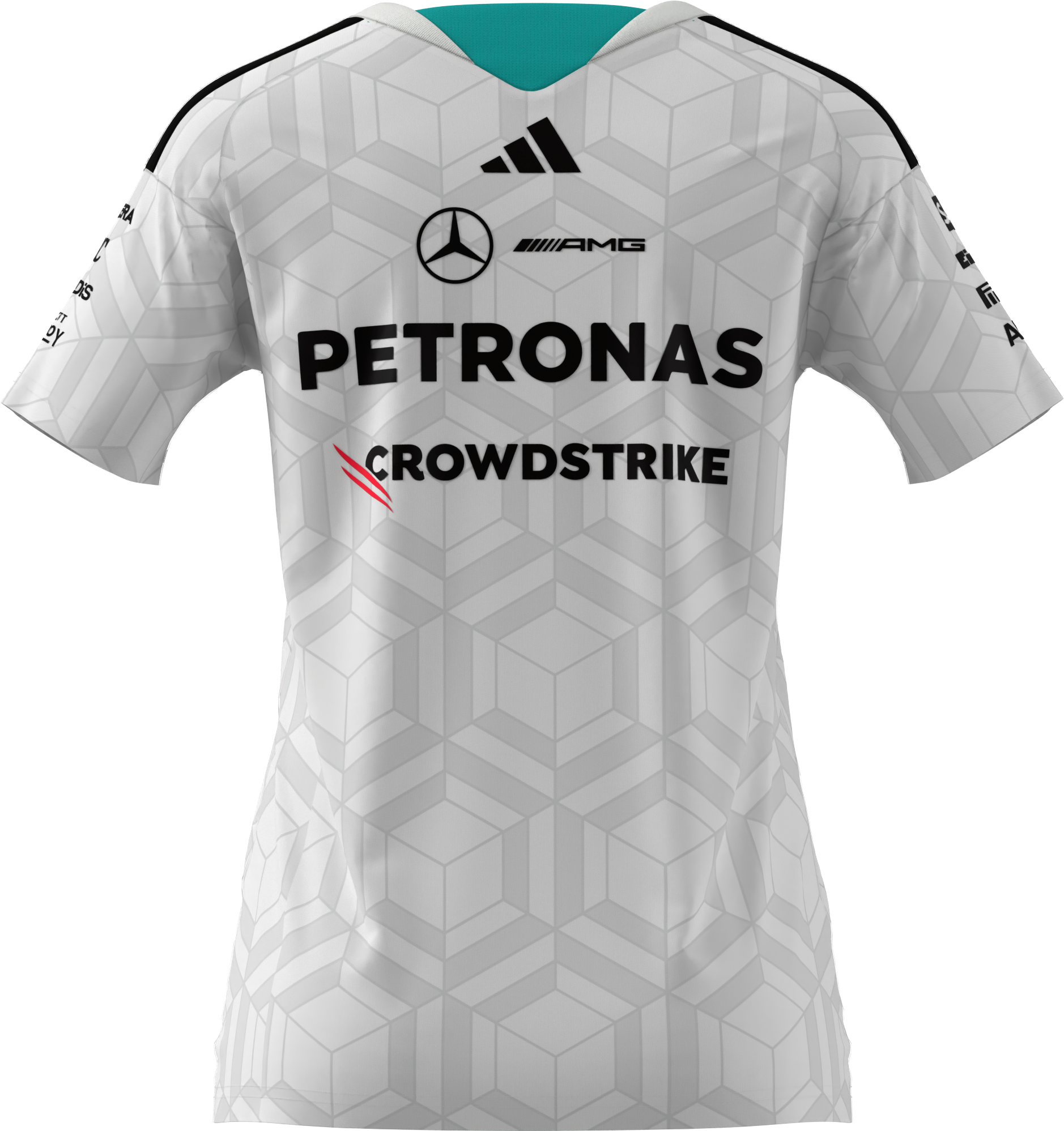 T-shirt damski, Kierowca, Mercedes-AMG F1 - biały, L