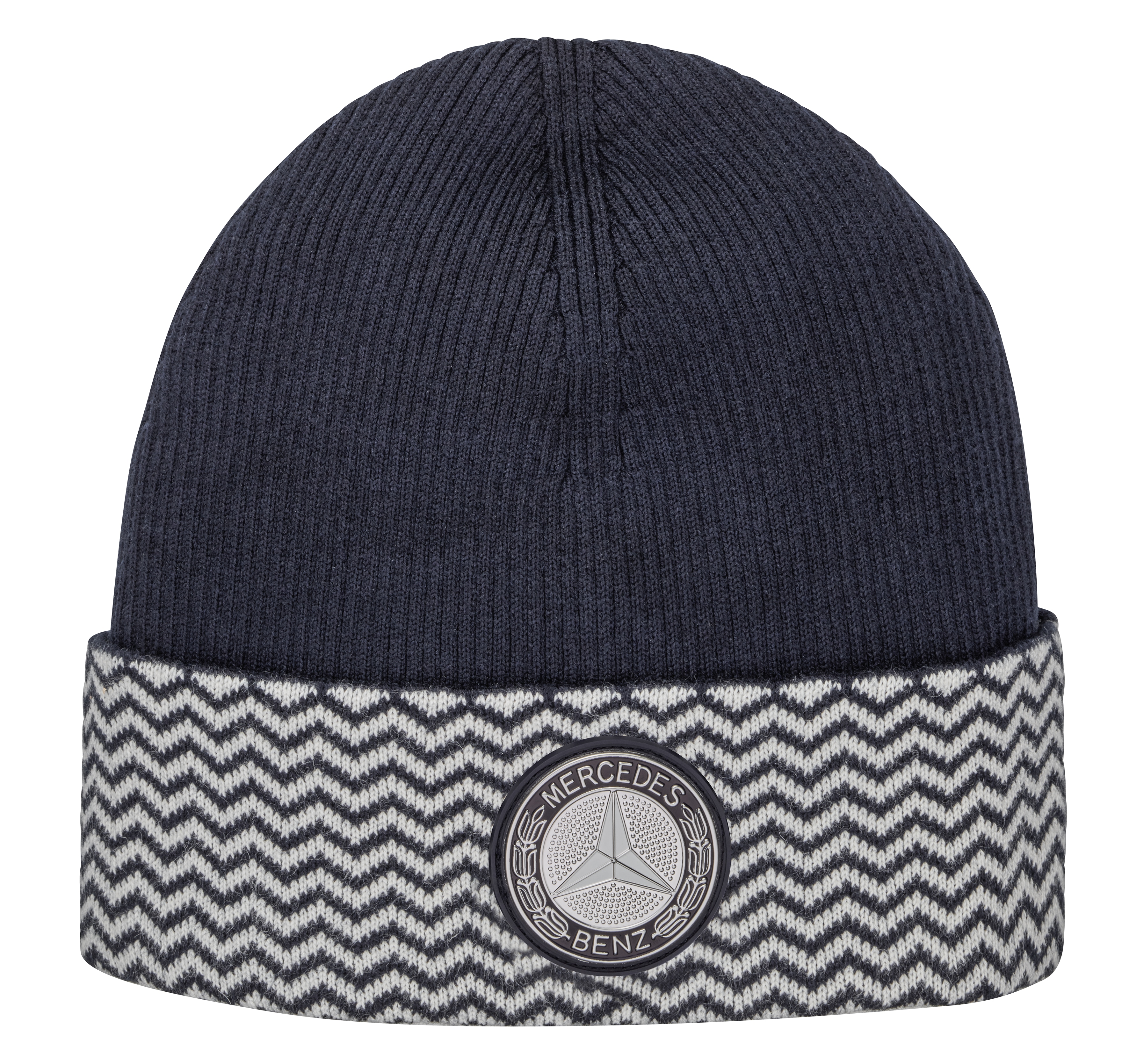 Czapka beanie uniseks - navy, bawełna (organiczna) / poliester / kaszmir