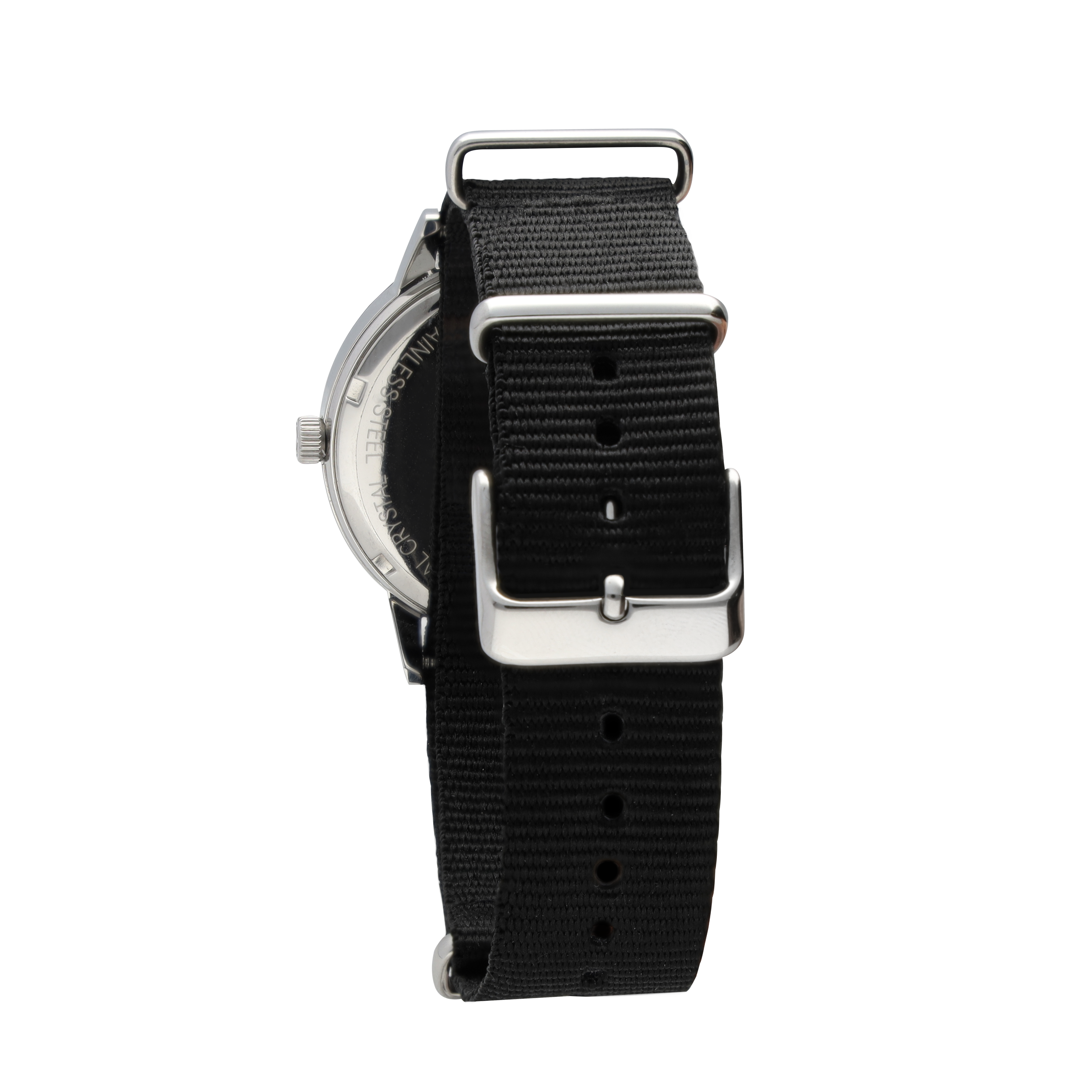 Armbanduhr Herren - schwarz / blau / silberfarben, Edelstahl / Nylon