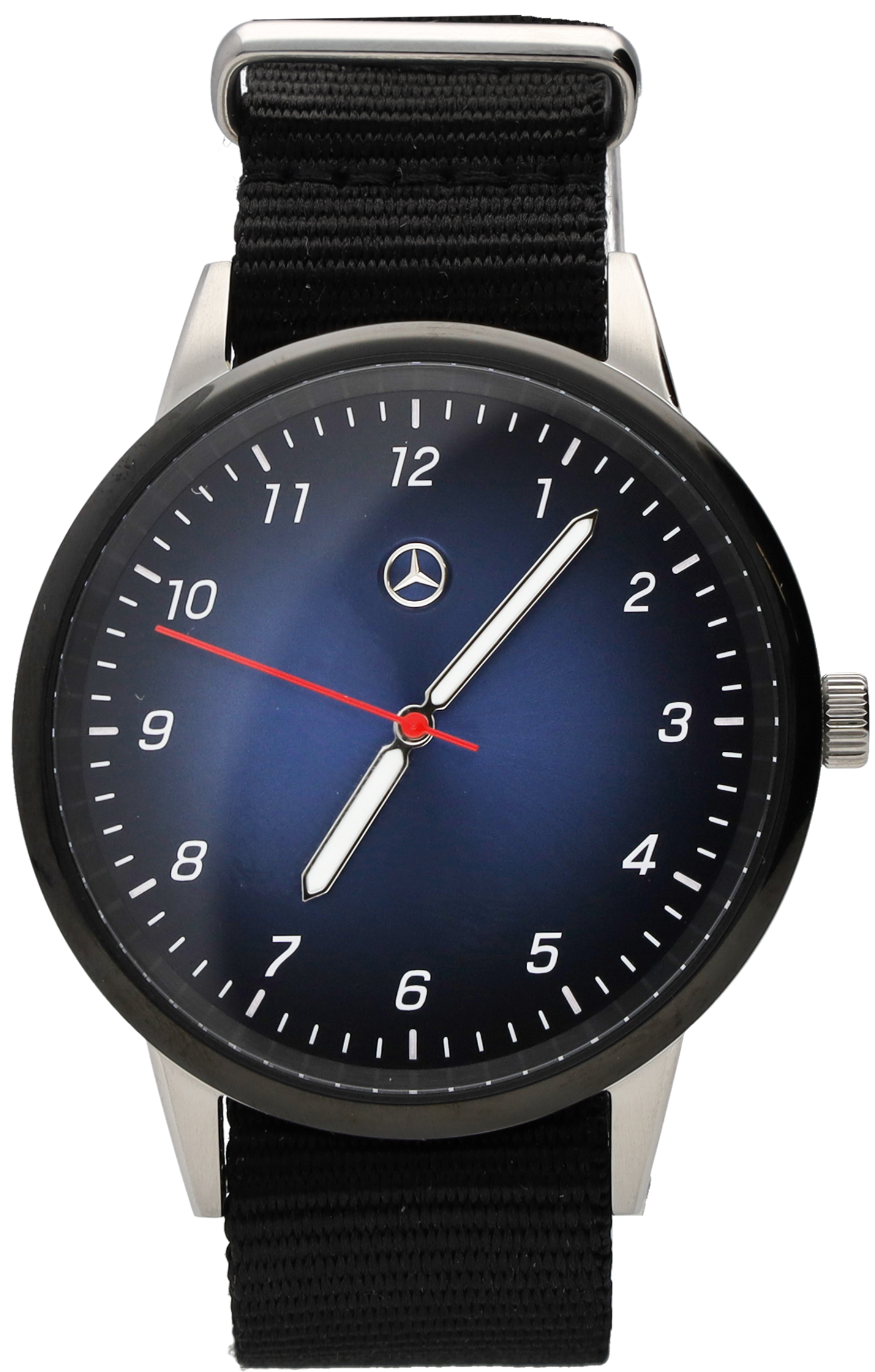 Armbanduhr Herren - schwarz / blau / silberfarben, Edelstahl / Nylon